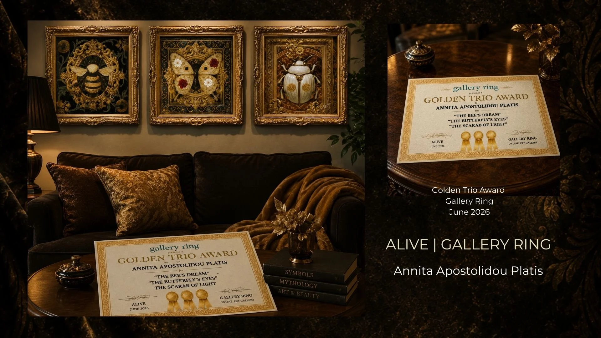 Annita Apostolidou Platis Receives Golden Trio Award at Gallery Ring’s ALIVE 2026 Exhibition