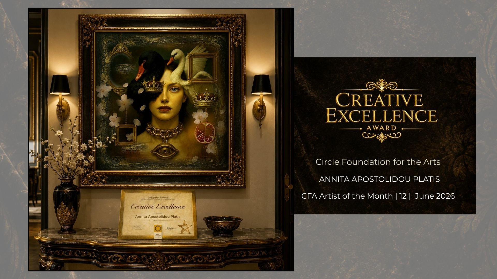 Creative Excellence Award for Perception UnspokenCircle Foundation for the Arts | 12th International CFA Artist of the Month Competition