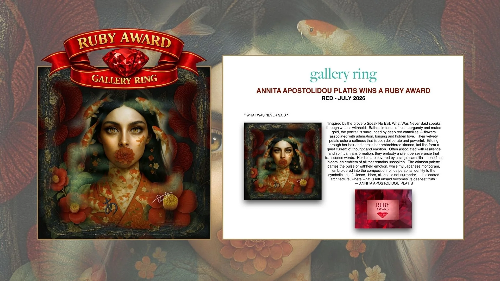 Ruby Award for What Was Never Said | Gallery Ring RED 2026 International Exhibition