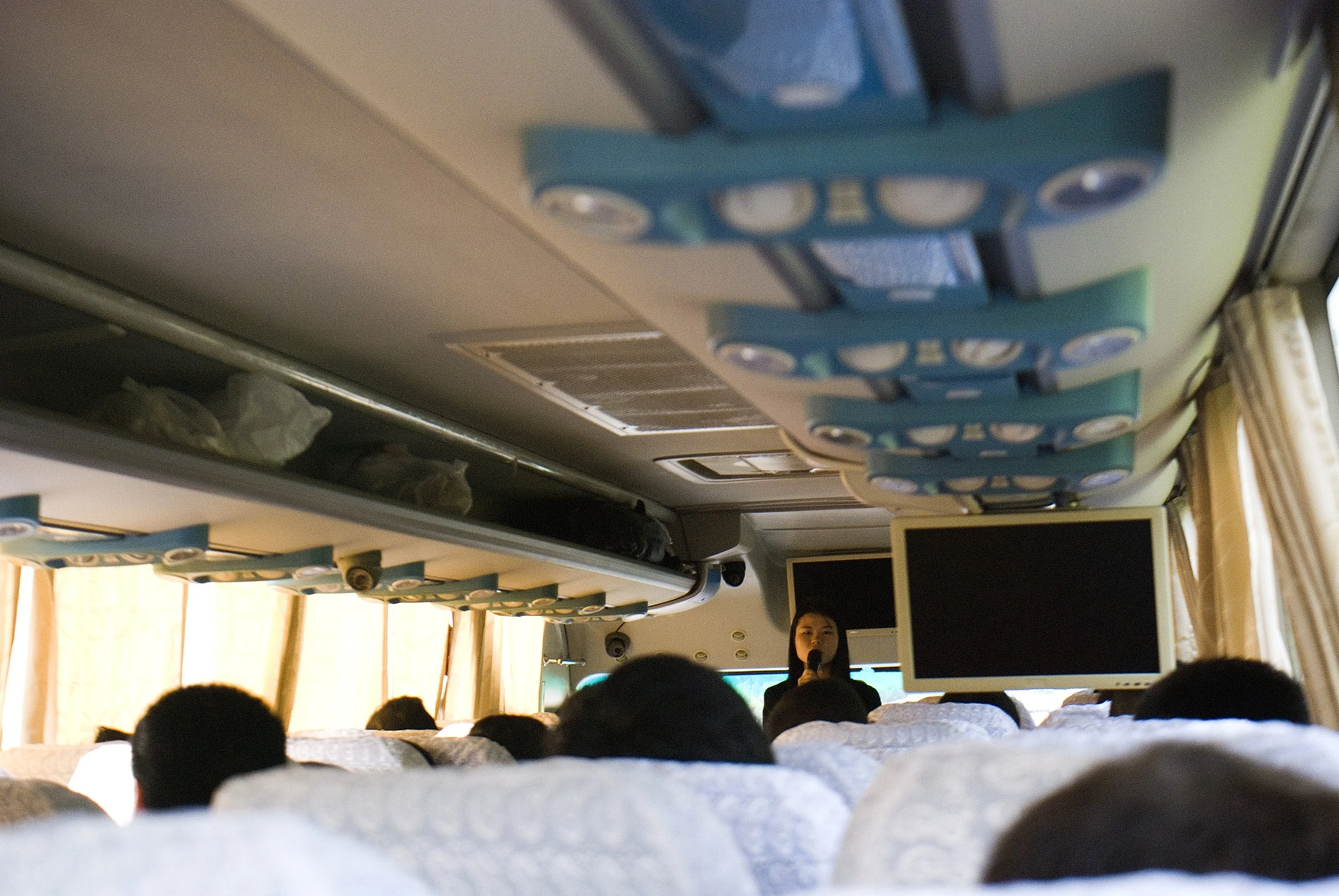 Sul pullman per raggiungere il Buddha gigante di Leshan