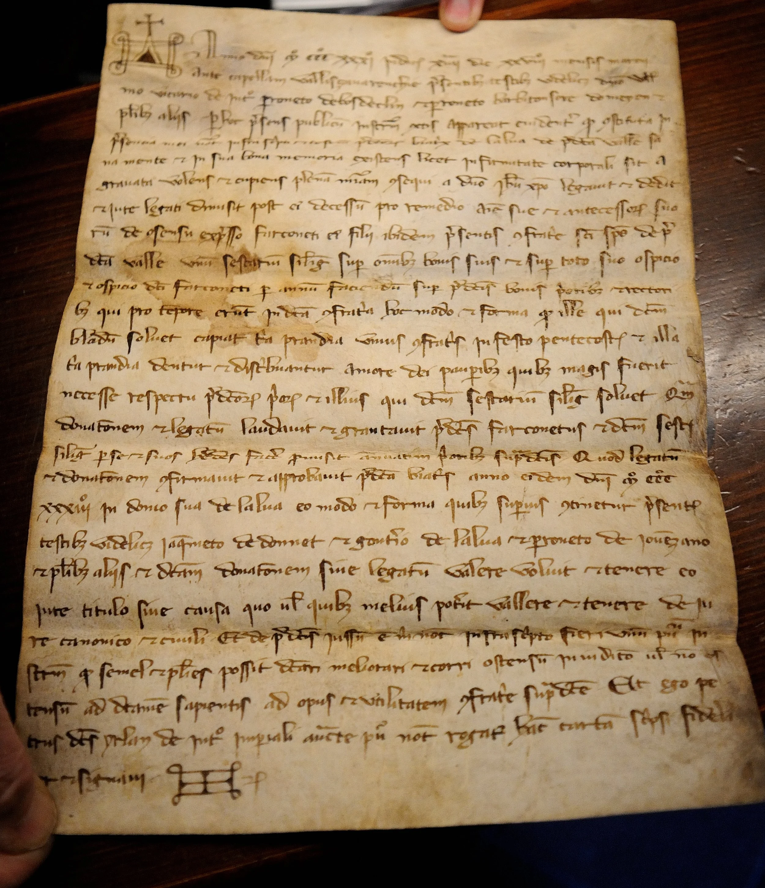 Per gentile concessione: lascito testamentario della famiglia Dupont risalente al 1300.