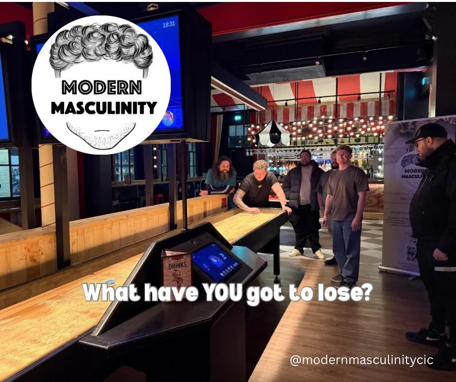 What have YOU got to lose? 🤷&zwj;♂️

An hour?
Some pride?
The excuse that &ldquo;you&rsquo;re fine&rdquo;? 😅

Modern Masculinity isn&rsquo;t group therapy.
It&rsquo;s real conversation, real lads, real momentum.

You don&rsquo;t have to trauma-dump