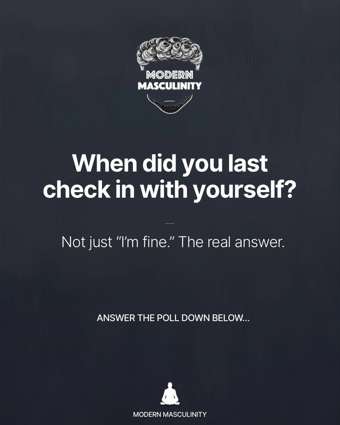 When was the last time you properly checked in with yourself? 🤔

🔘 This week
🔘 A few weeks ago
🔘 Can&rsquo;t remember
🔘 I probably avoid it

Be honest&hellip; no one&rsquo;s watching.

We check our phones. 📱
We check the football scores. ⚽
We c
