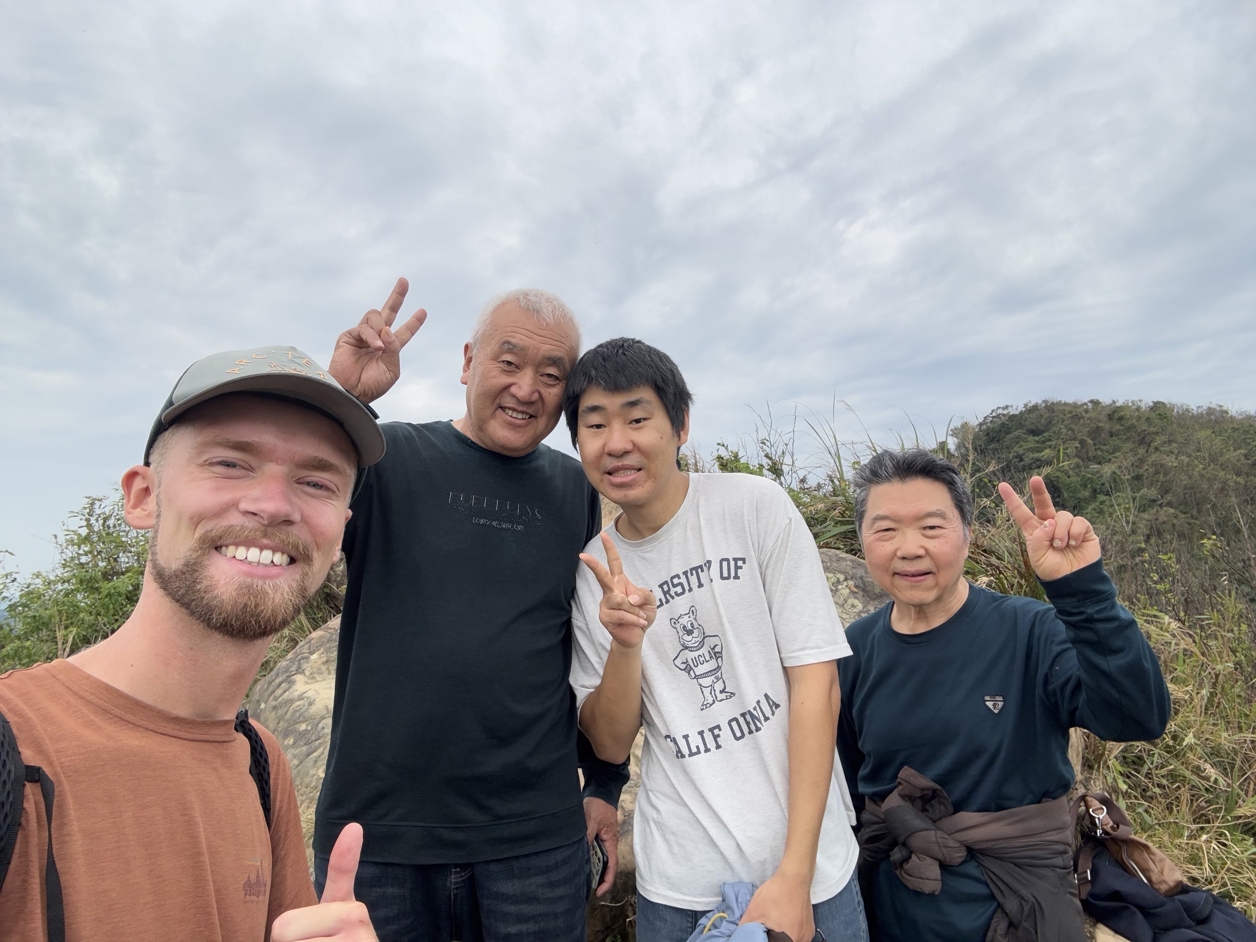 A selfie of David Worldwide with some friendly strangers he met in Taipei, Taiwan