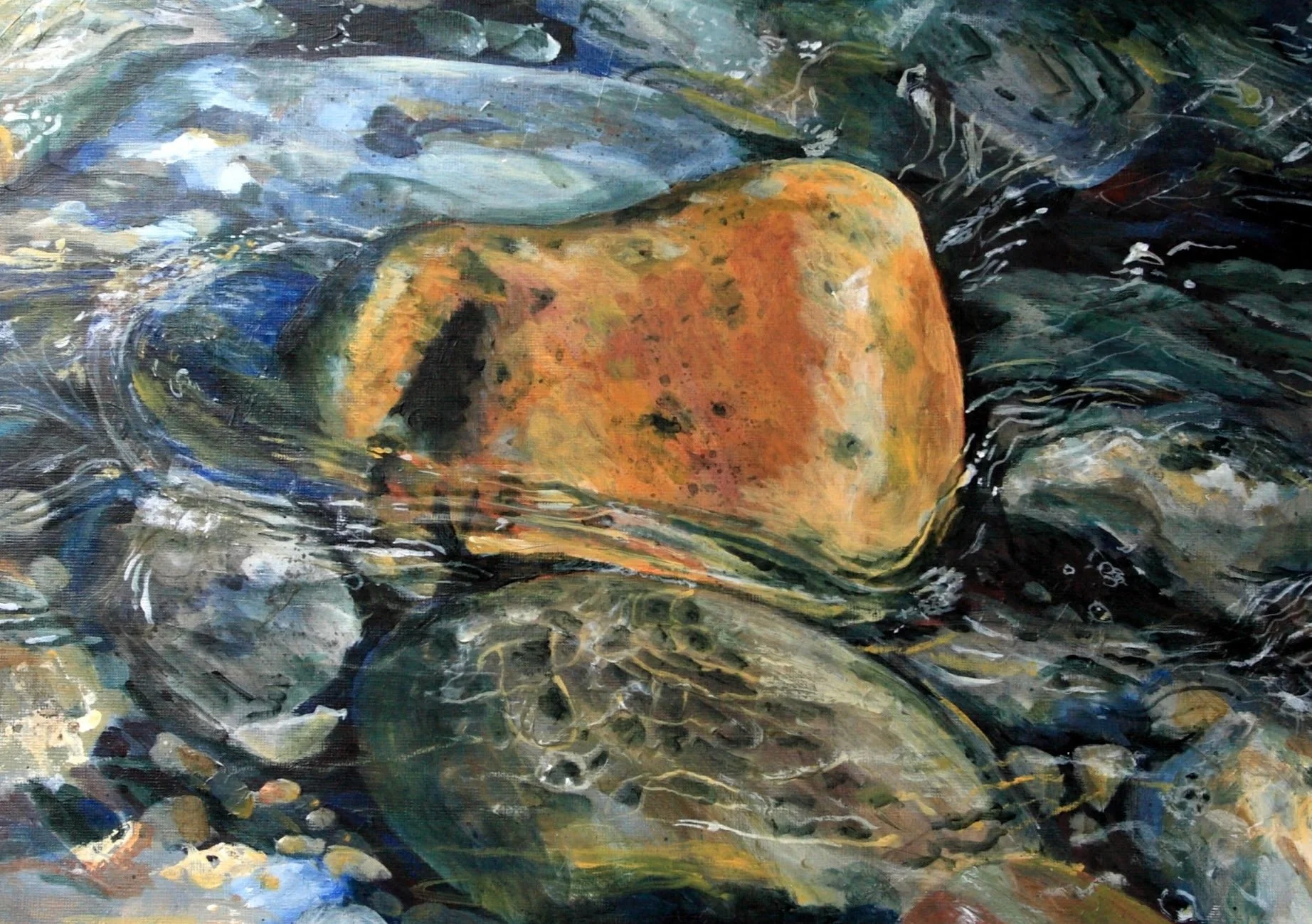 Water Pebbles No. 1  (Media: Acrylic, Surface: Paper A3)