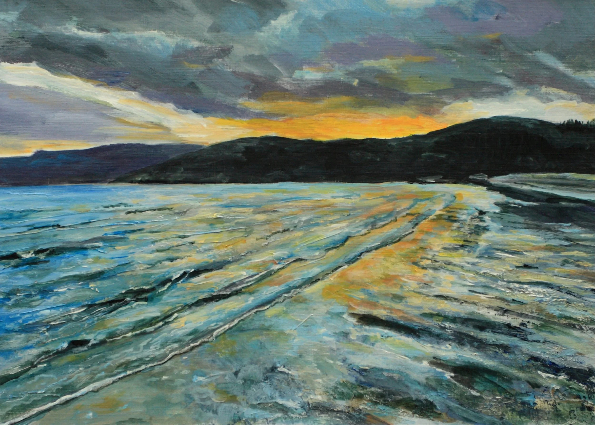 [C05] Carradale Bay (Media: Acrylic, Surface: Paper 29.7x42.0 cm) £70