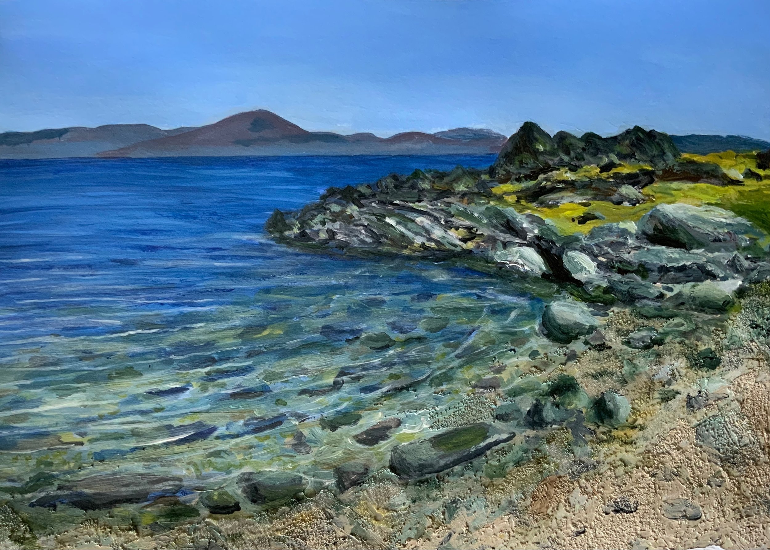 [S02] Chuckie Bay, Carradale (Media: Acrylic, Surface: Paper 29.7x42.0 cm) £100