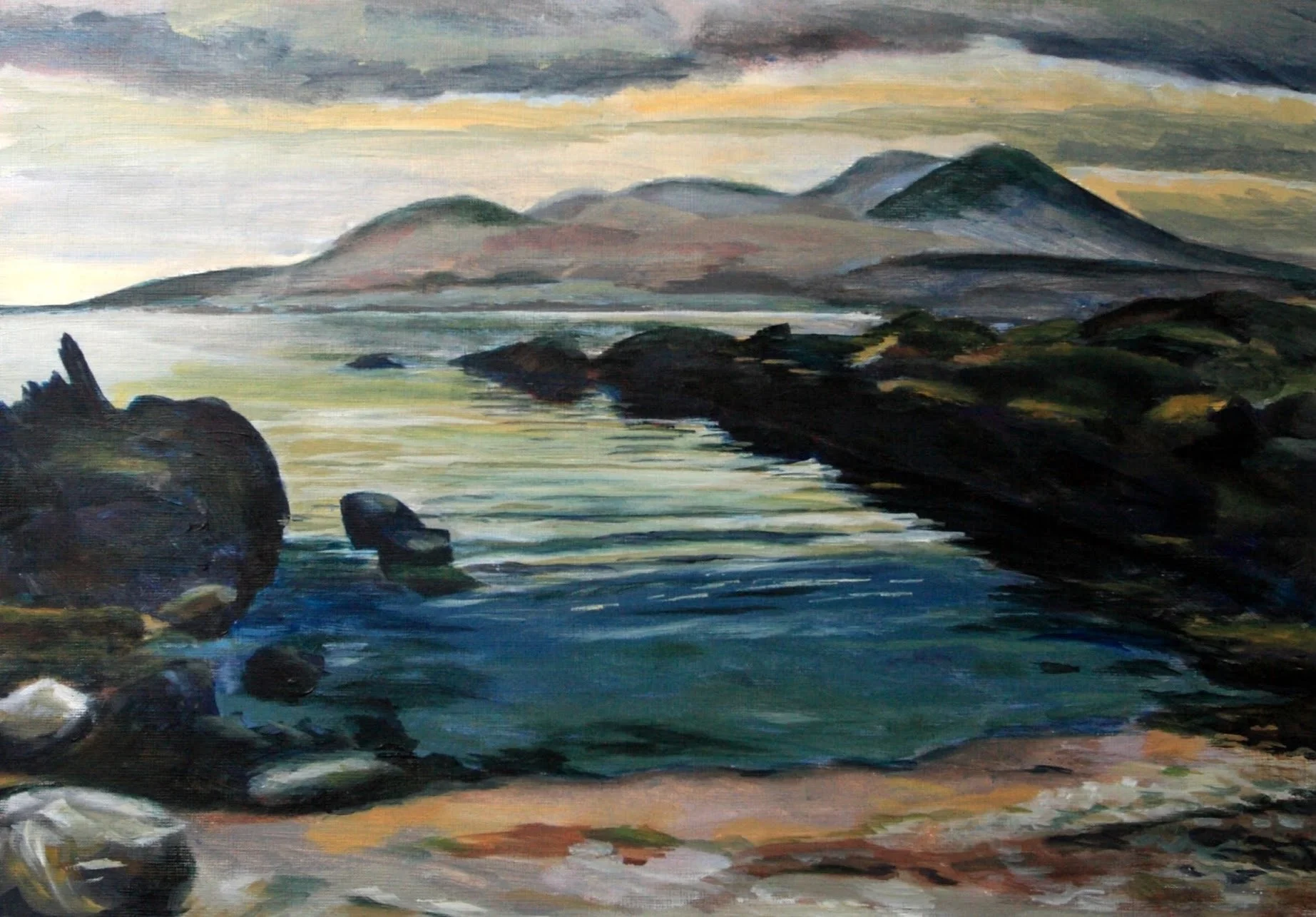 [G07] Shore at Cliff Cottage, Grogport  (Original, Media: Acrylic, Surface: paper 29.7x42.0 cm) £90