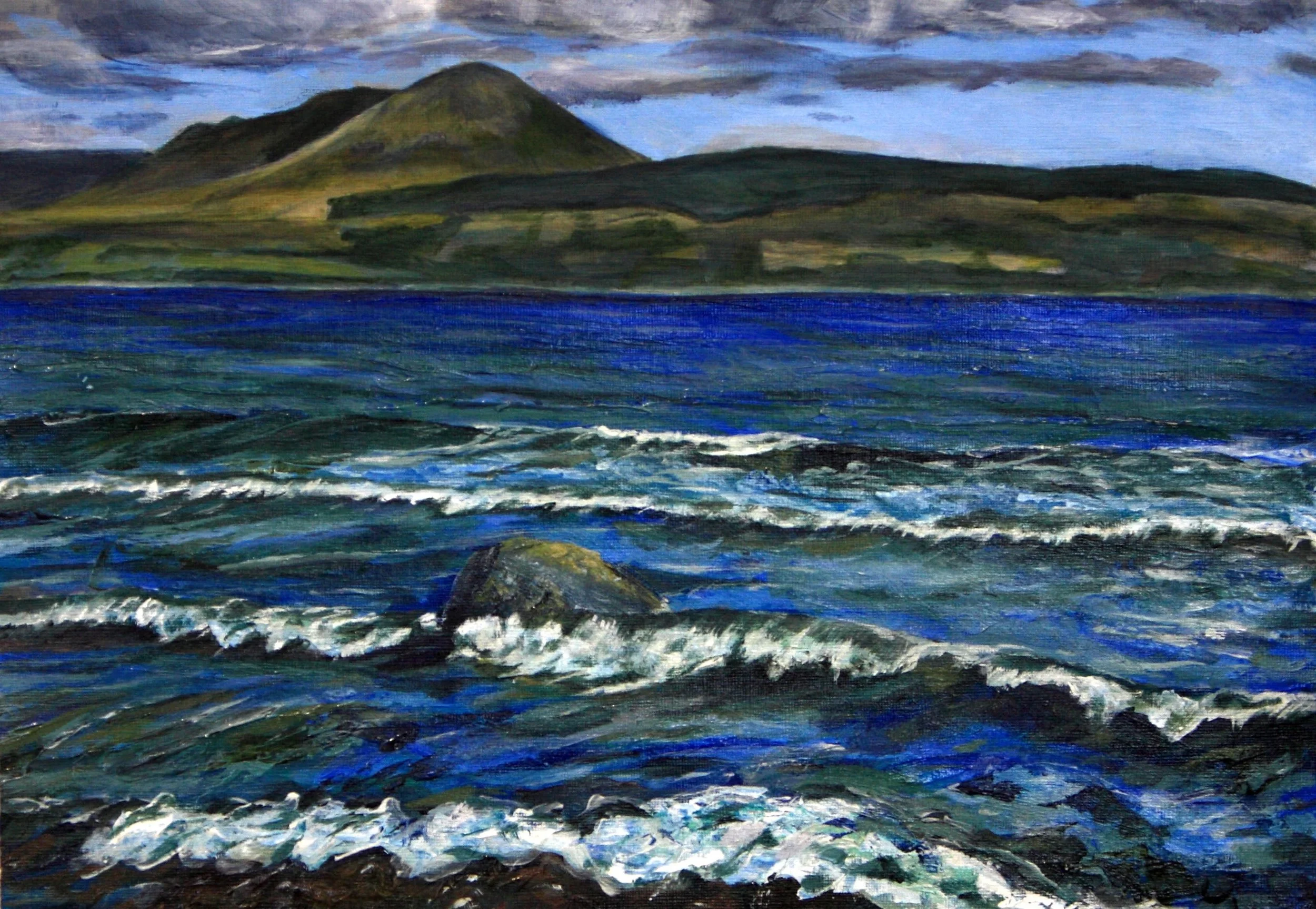 [G13] Arran from Grogport  (Media: Acrylic, Surface: Paper 29.7x42.0 cm) £80
