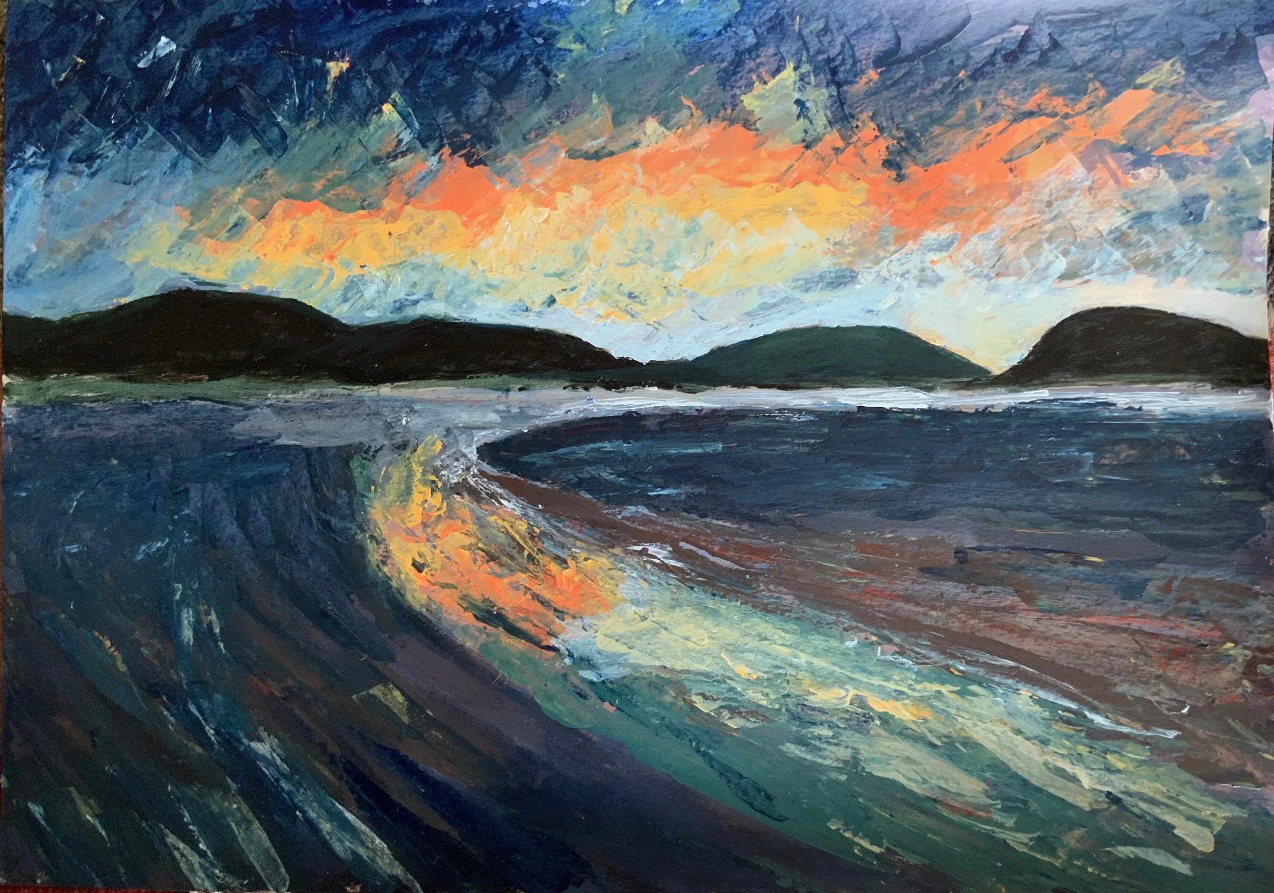 [C43] Carradale Bay (Media: Acrylic, Surface: Paper 29.7x42.0 cm) £70