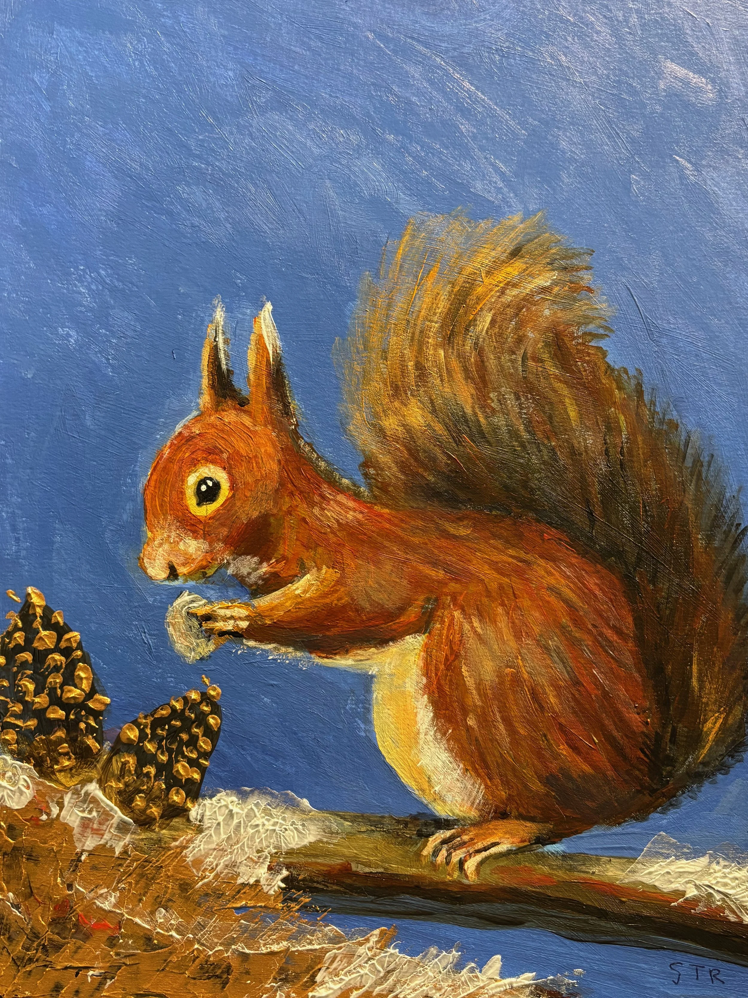 Red Squirrel  (Media: Acrylic, Surface: Paper)