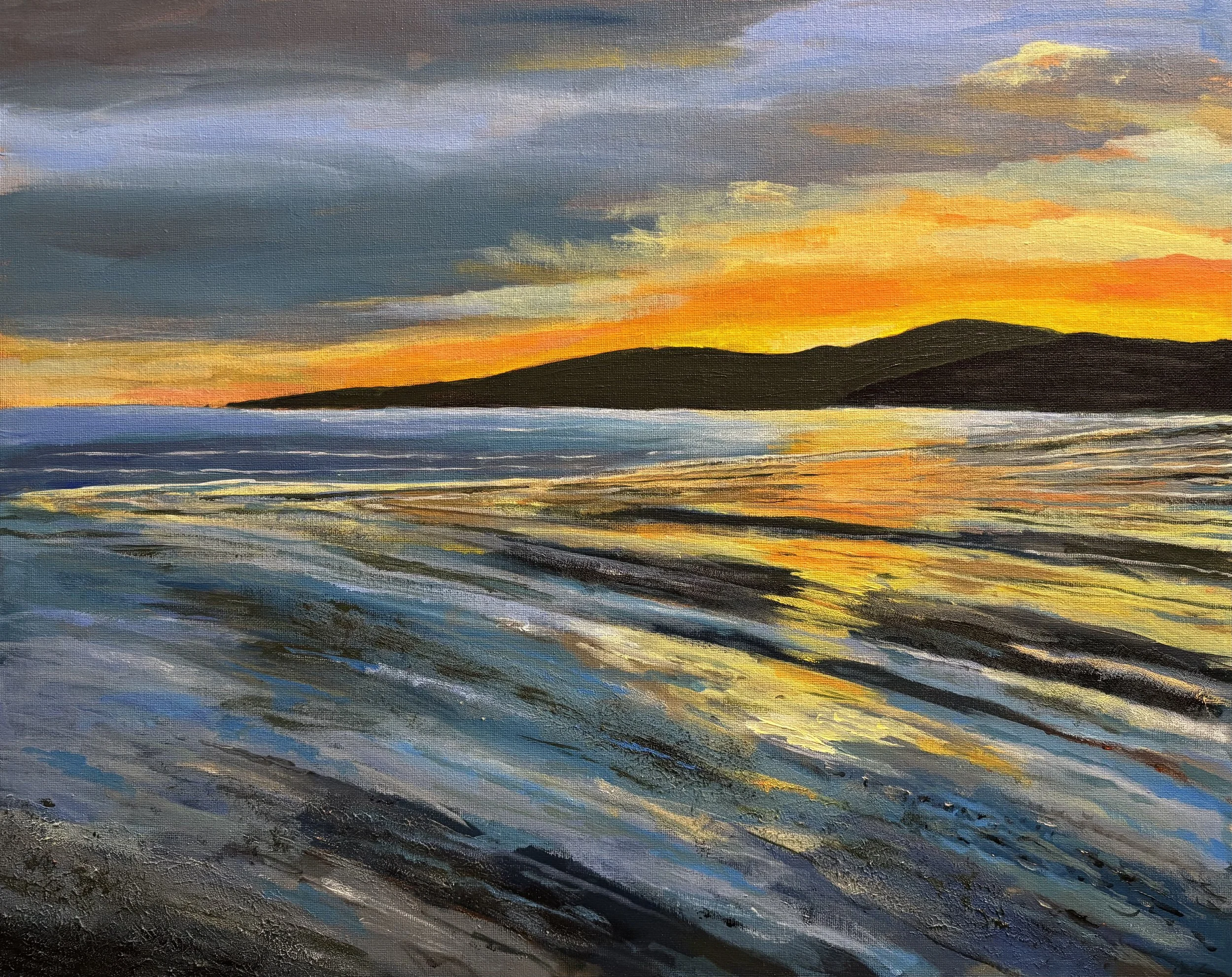 [C46] Carradale Bay  December Sunset (Media: Acrylic, Surface: Board 18 x 22") £100