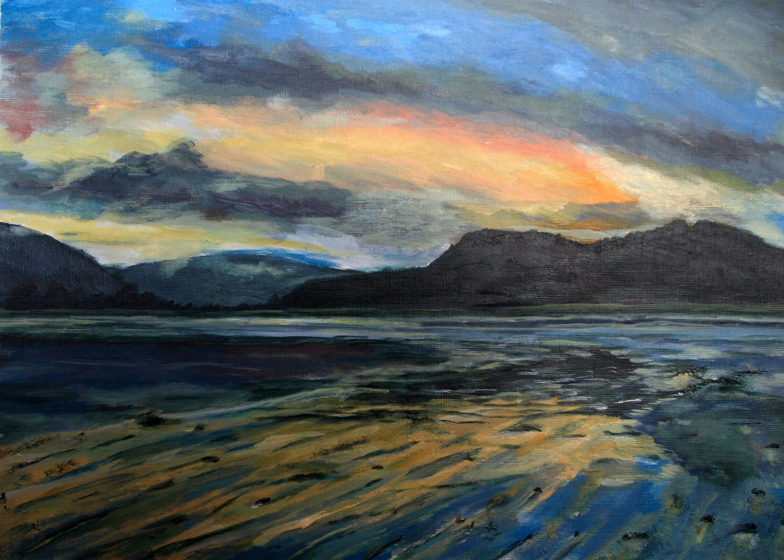 [C14] Carradale Bay (Media: Acrylic, Surface: Paper 29.7x42.0 cm) Only Available as Print
