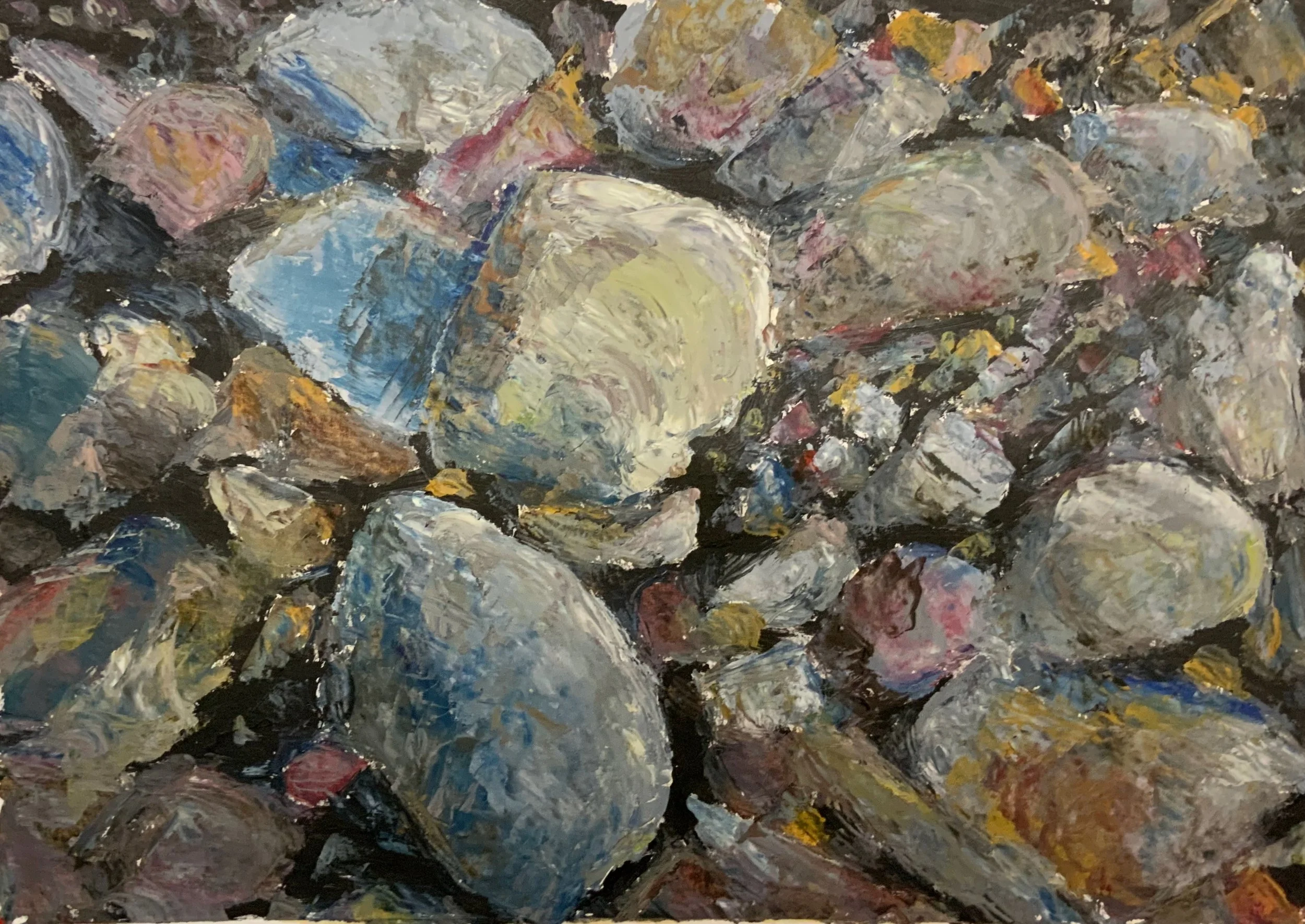 Water Pebbles No. 3  (Media: Acrylic, Surface: Paper A3)