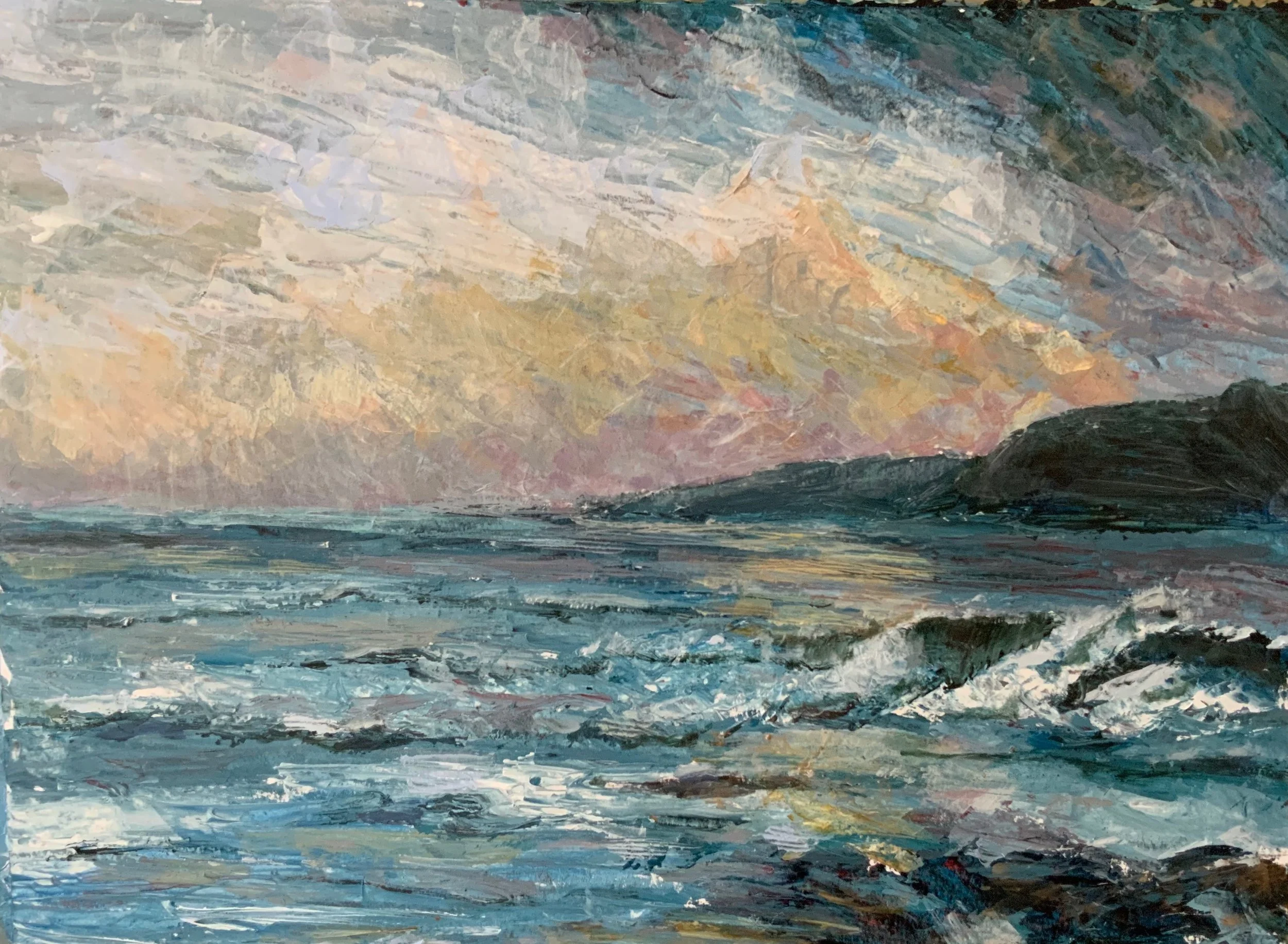 [C08] Carradale Bay (Media: Acrylic, Surface: Paper 29.7x42.0 cm) 🔴 Sold
