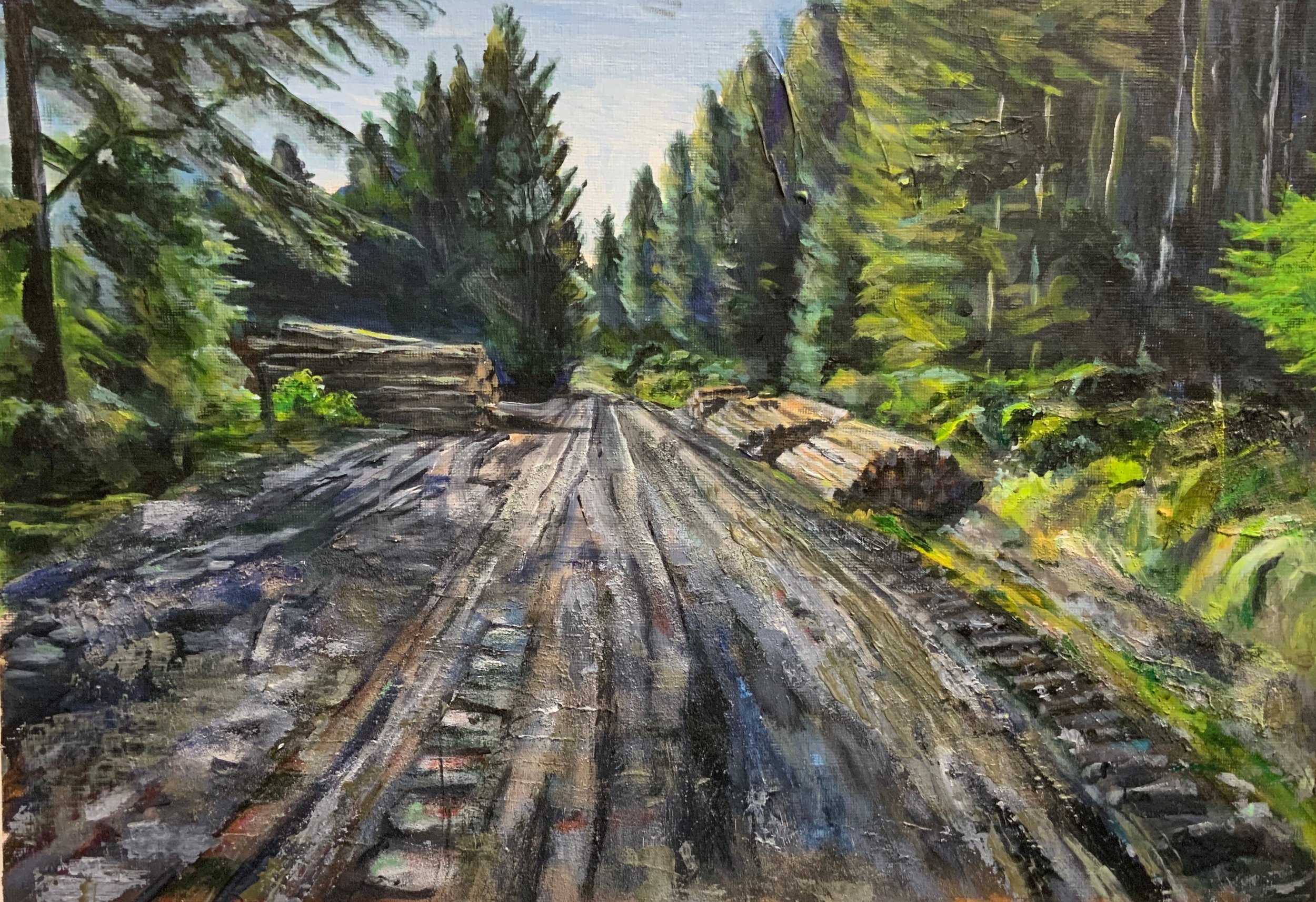 [T15] Forest Track, Carradale (Media: Acrylic, Surface: Paper 29.7x42.0 cm) Original £80
