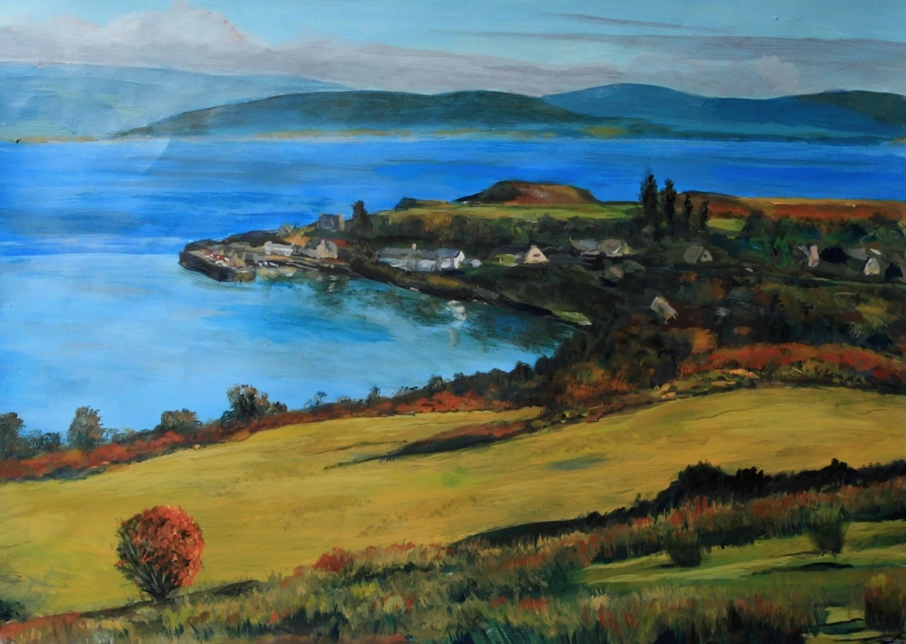 [L08] Carradale Harbour (Media: Acrylic, Surface: Paper 29.7x42.0 cm)