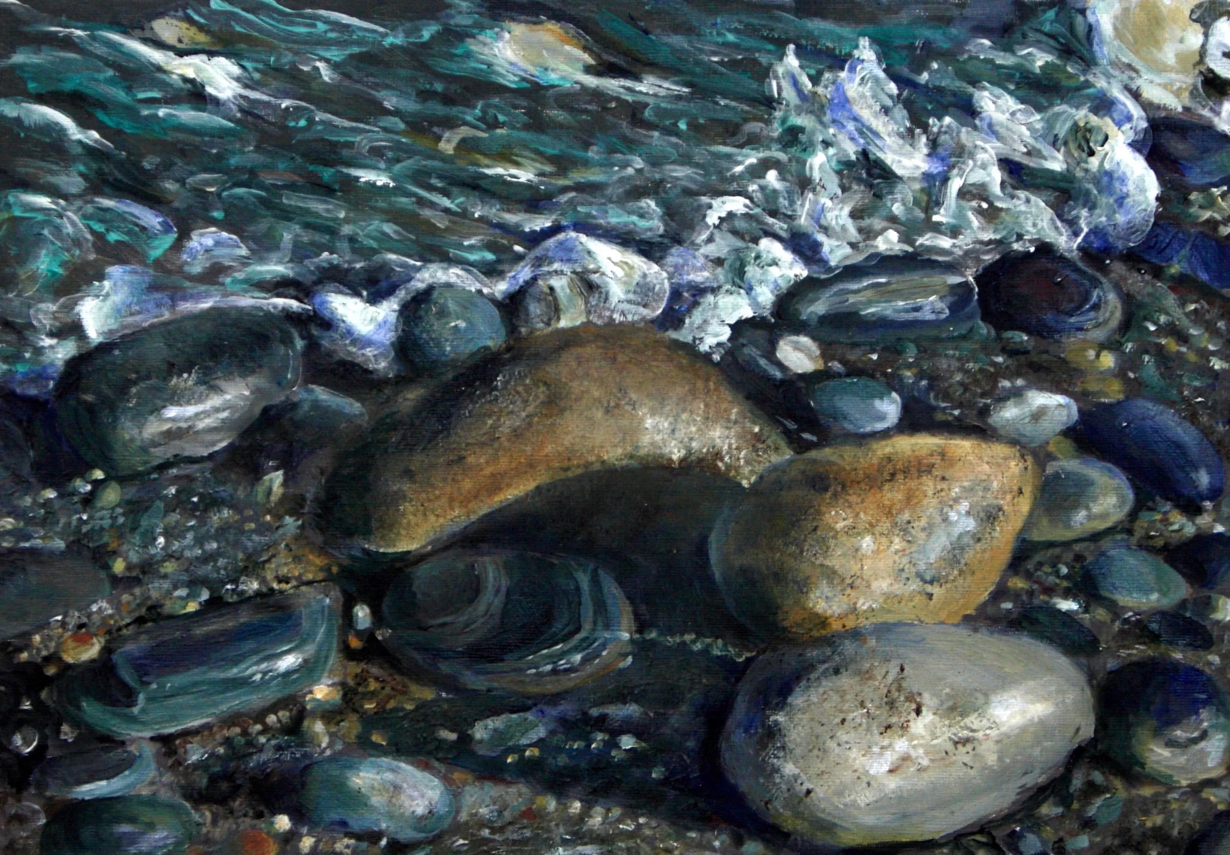 Water Pebbles No. 2  (Media: Acrylic, Surface: Paper A3)