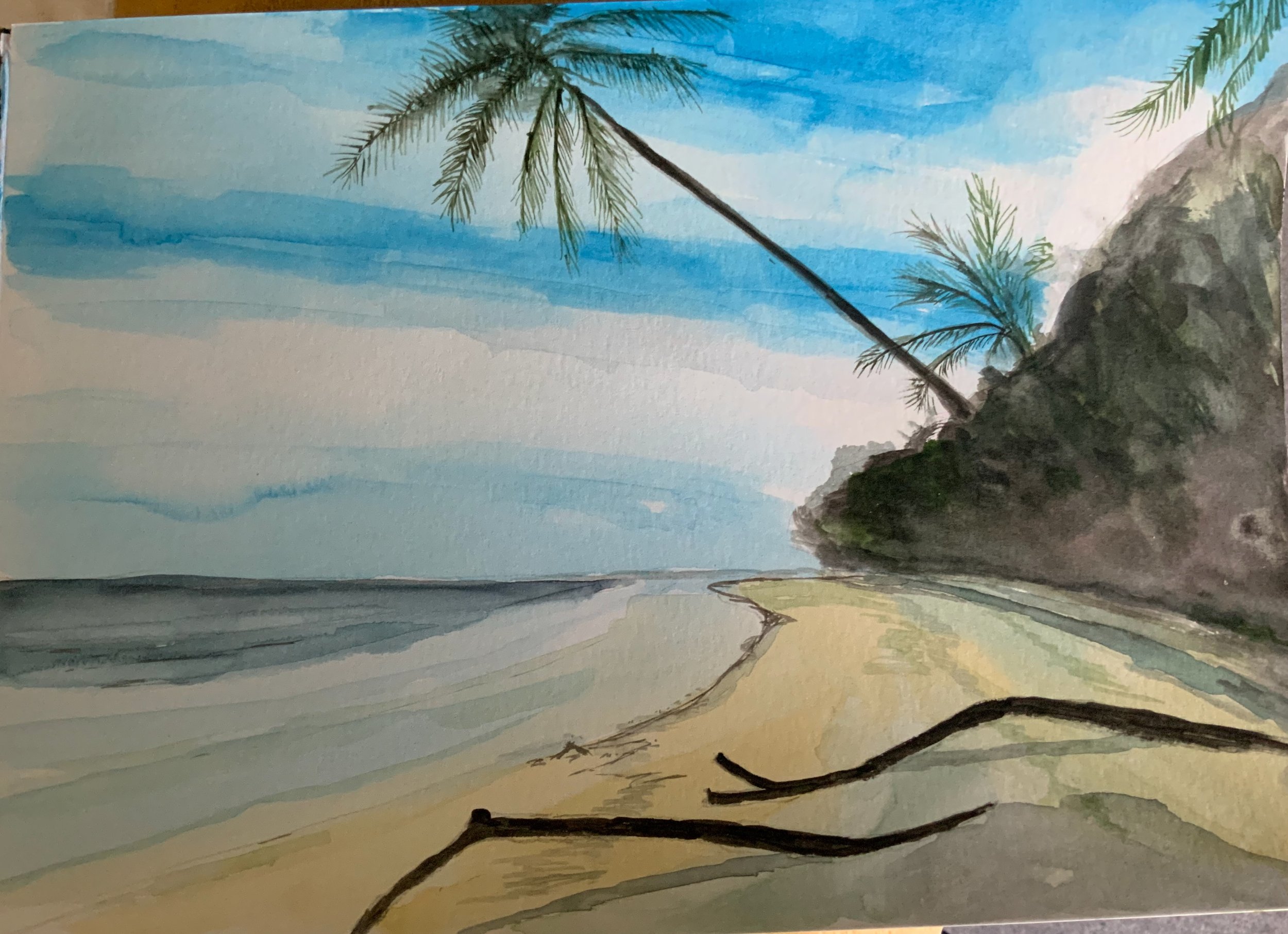 Mombasa, Kenya, Water colour sketch, Paper A4