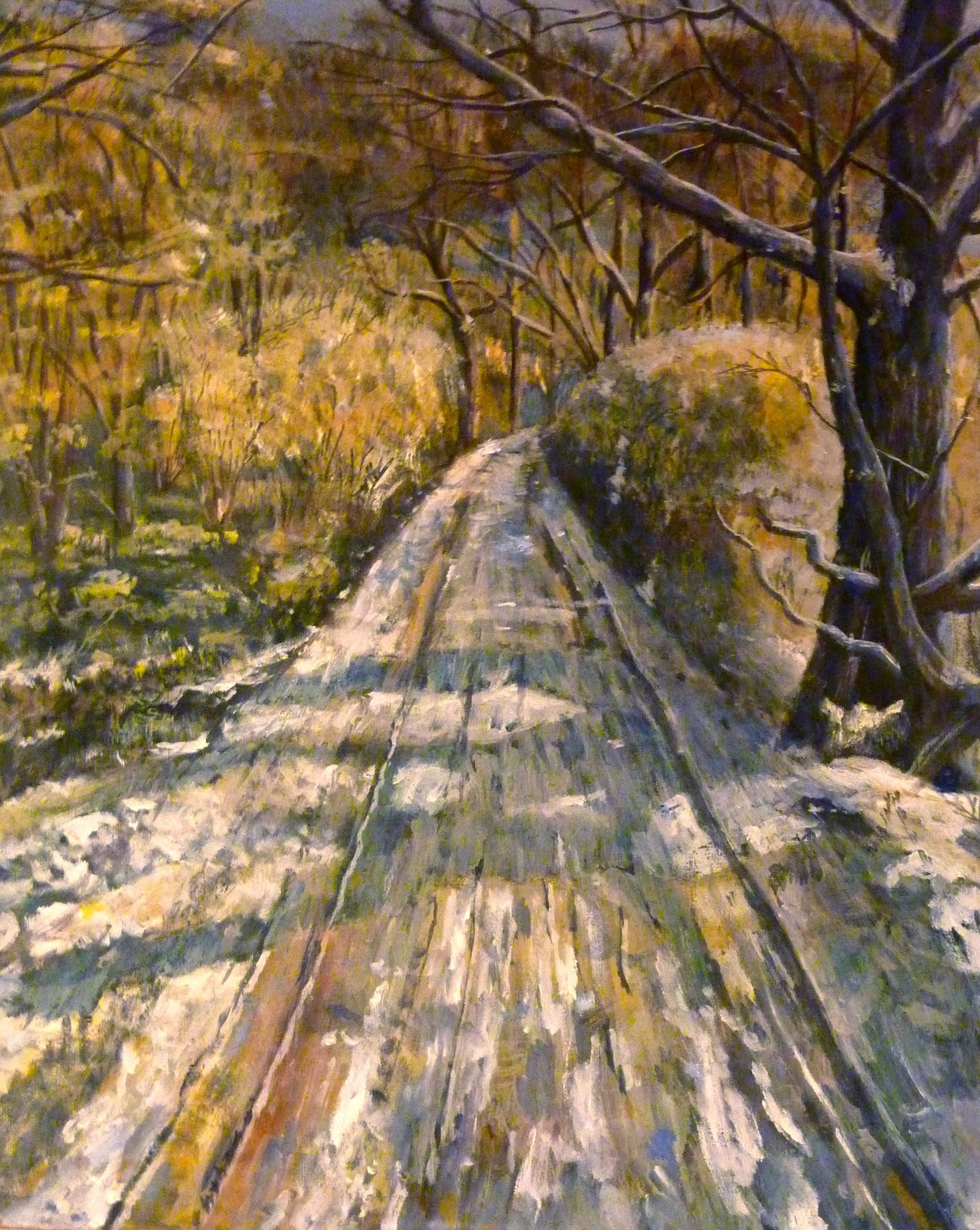 [T10] Early Painting, Snow Pardon Woods, Harlow (Media: Acrylic, Surface: Paper 29.7x42.0 cm) Original NOT FOR SALE