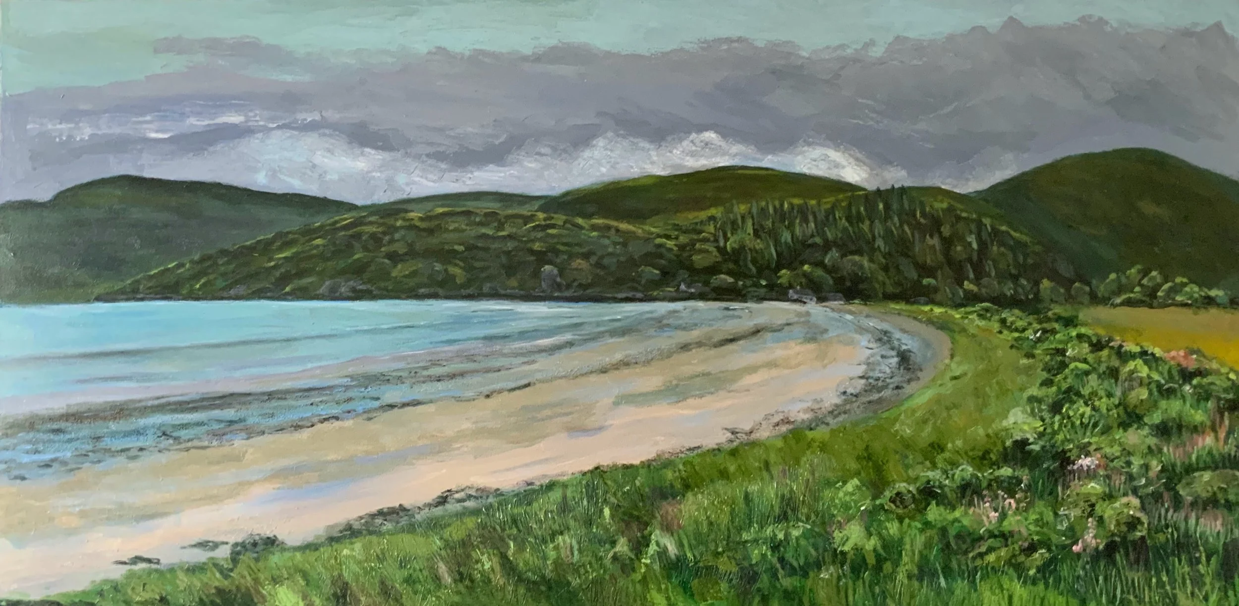 [C36] Carradale Bay (Media: Acrylic, Surface: Canvas 12"x24") £70