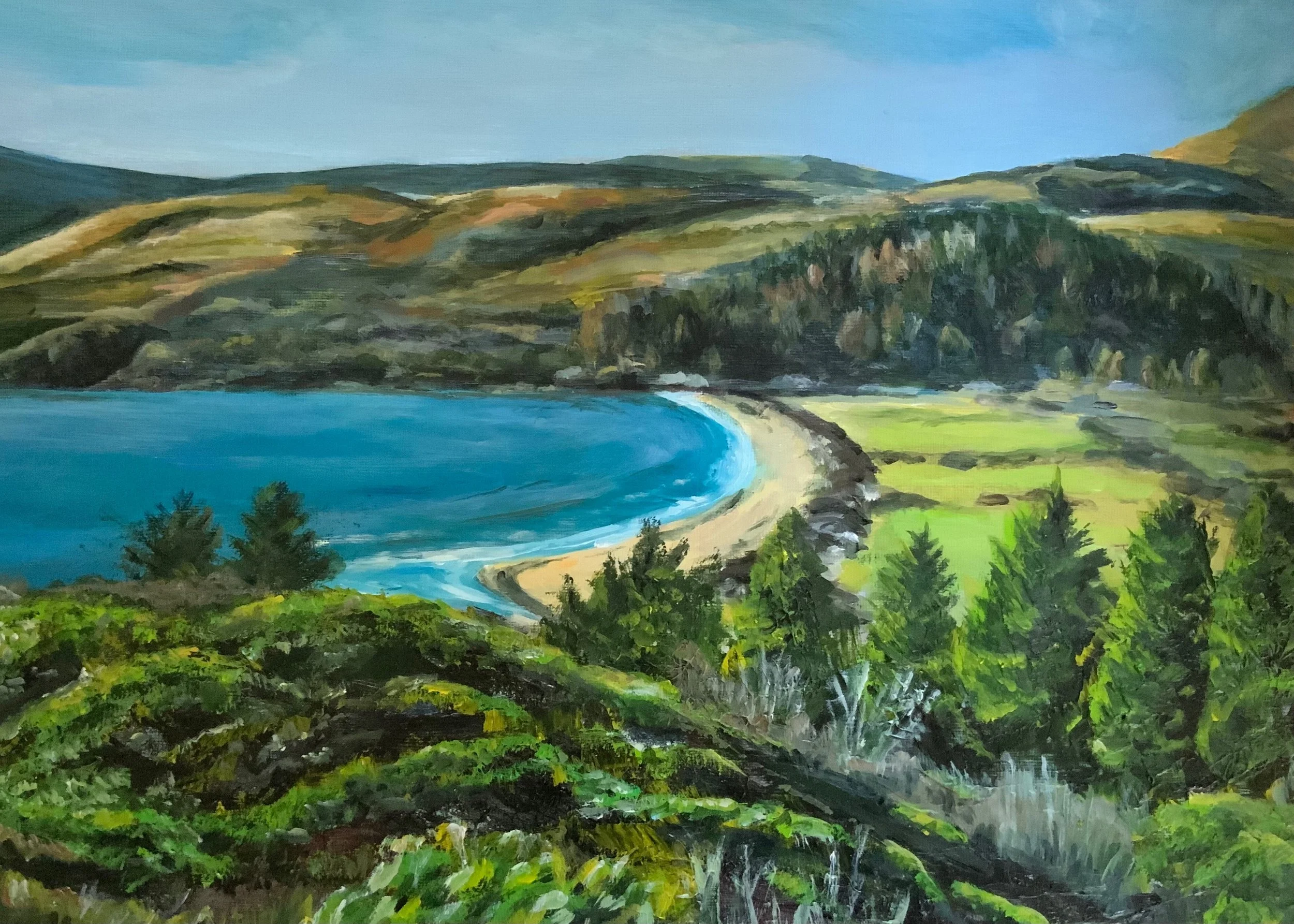 [T13] Carradale Bay (Media: Acrylic, Surface: Paper 29.7x42.0 cm) Original 🔴 Sold
