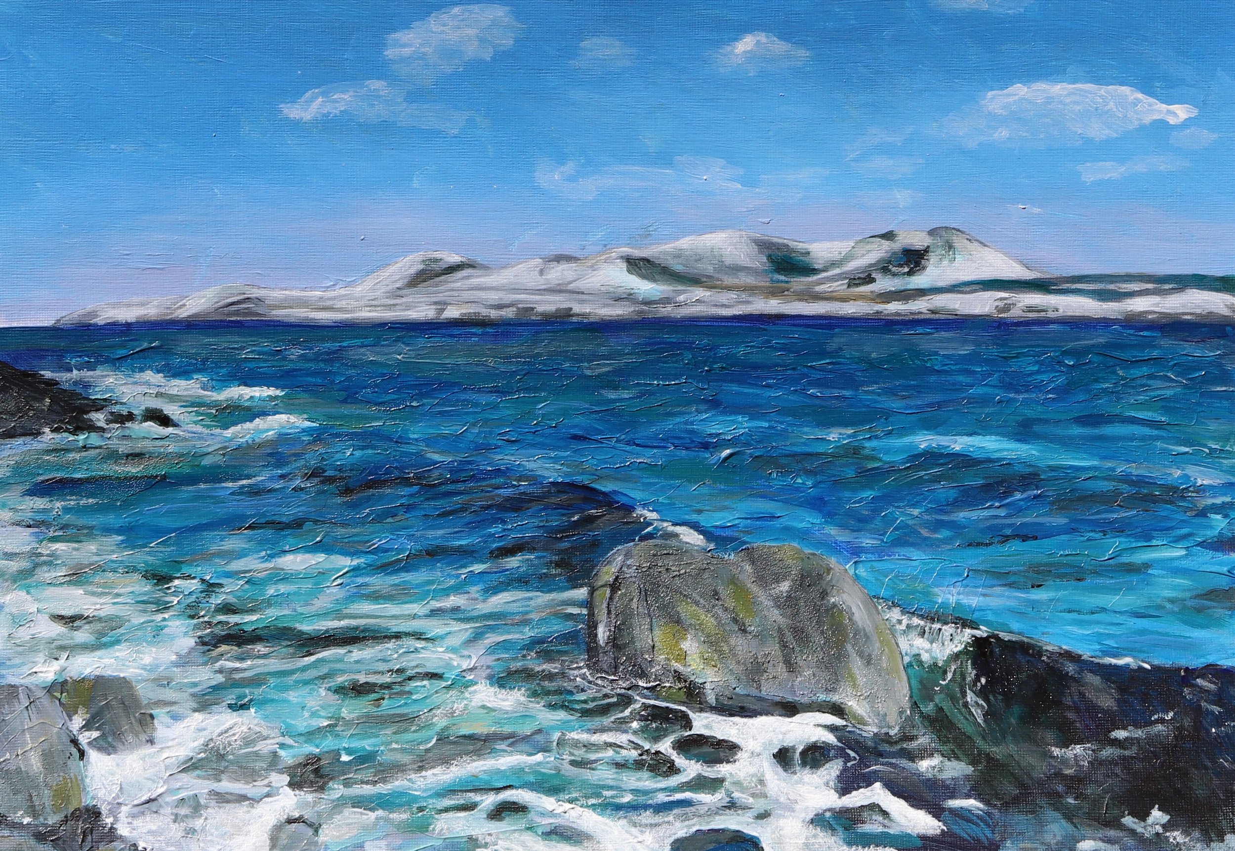 [G03] Grogport Winter No.1 (Original, Media: Acrylic, Surface:  paper 29.7x42.0 cm) £90