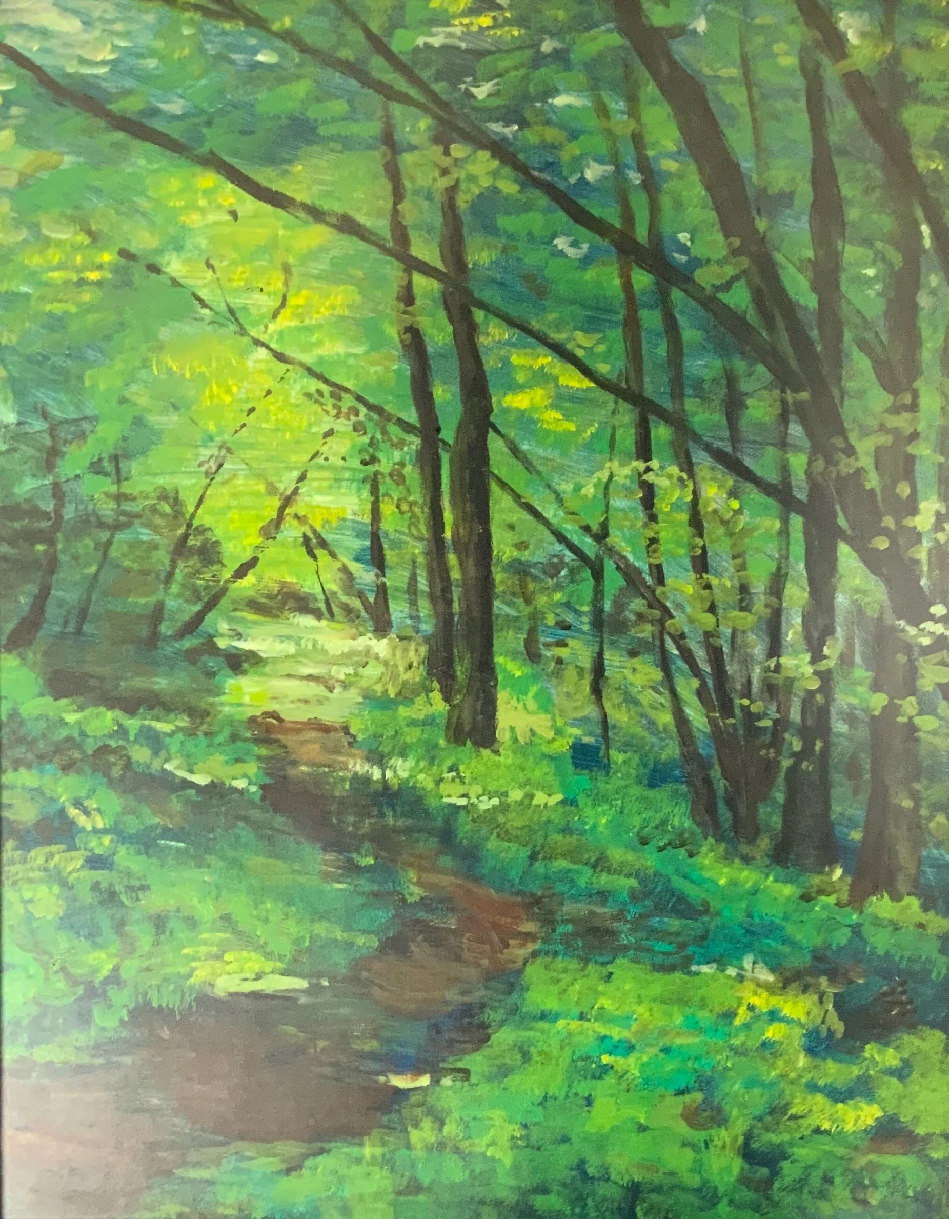 [T07] Early Painting, Pardon Woods, Harlow (Media: Acrylic, Surface: Paper 29.7x42.0 cm) 🔴 Sold
