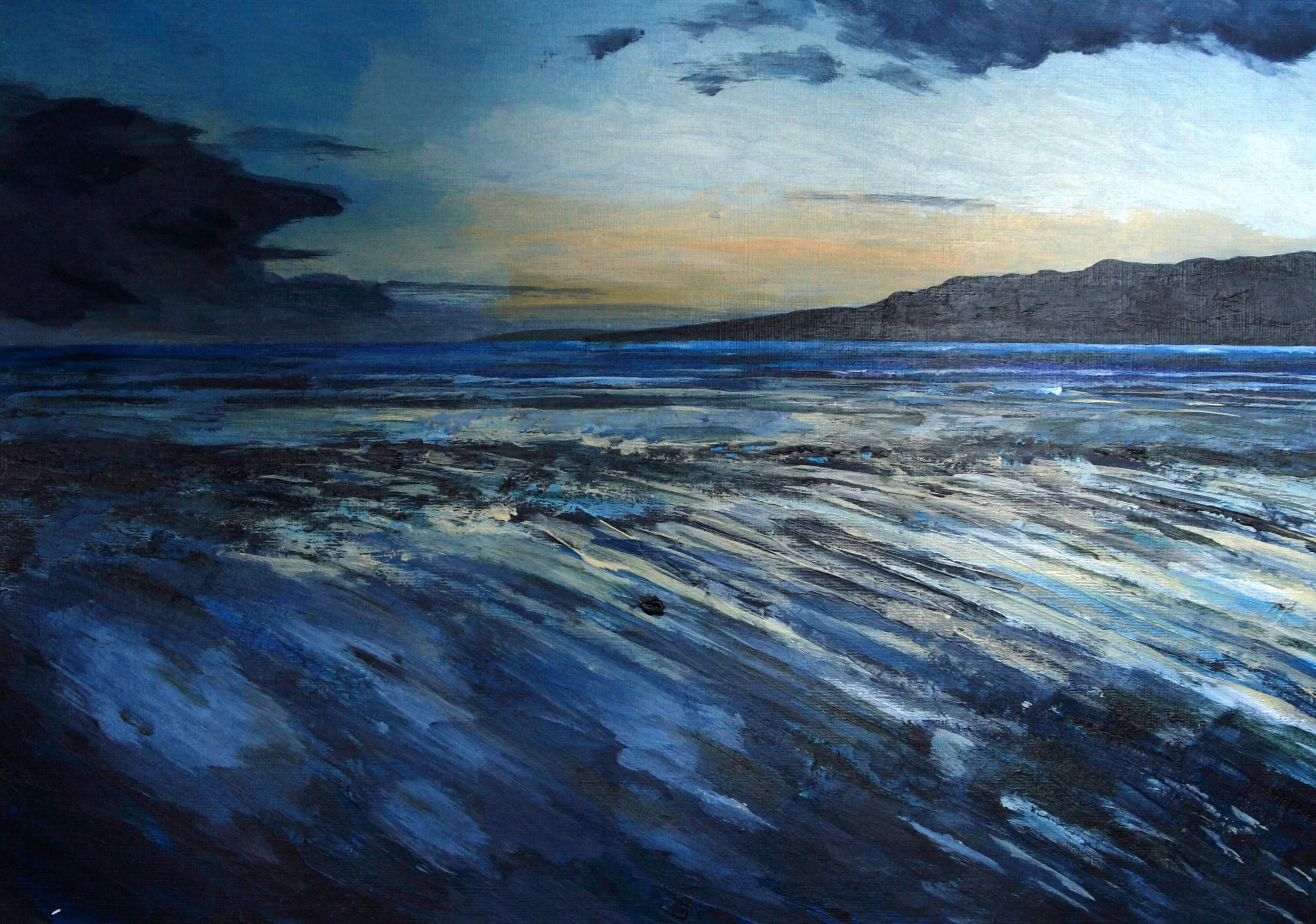 [C31] Carradale Bay Autumn Sunset (Media: Acrylic, Surface: Paper 29.7x42.0 cm) £70
