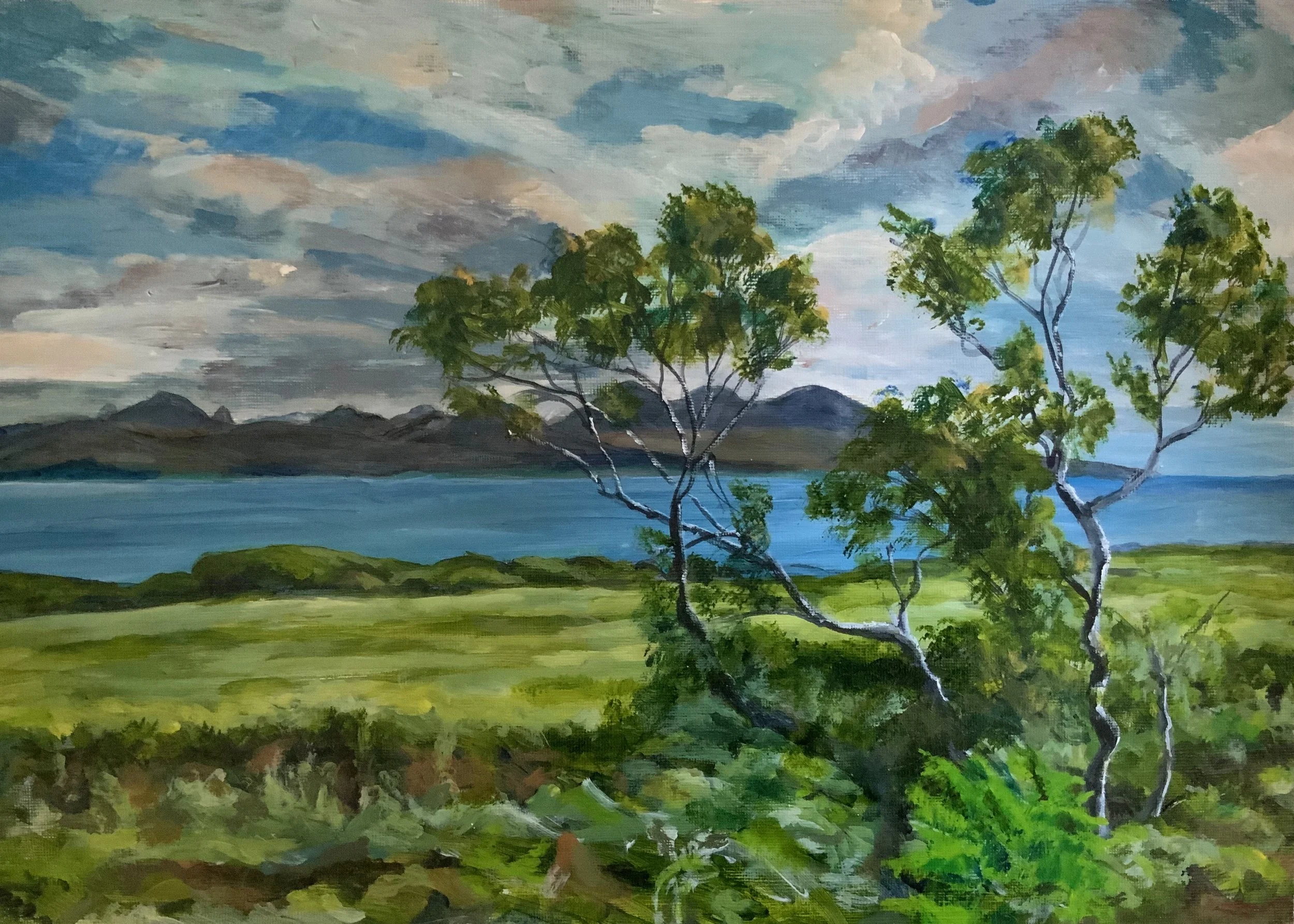 [T14] Arran from Kintyre 02 (Media: Acrylic, Surface: Paper 29.7x42.0 cm) Original £80