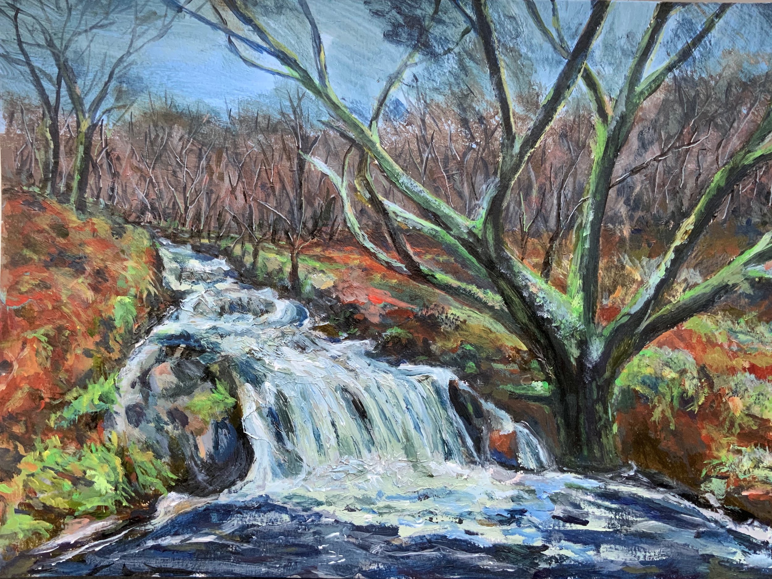 [T02] Altt a' Bhuic from B842, Kintyre 02 (Media: Acrylic, Surface: Paper 29.7x42.0 cm) Original £80