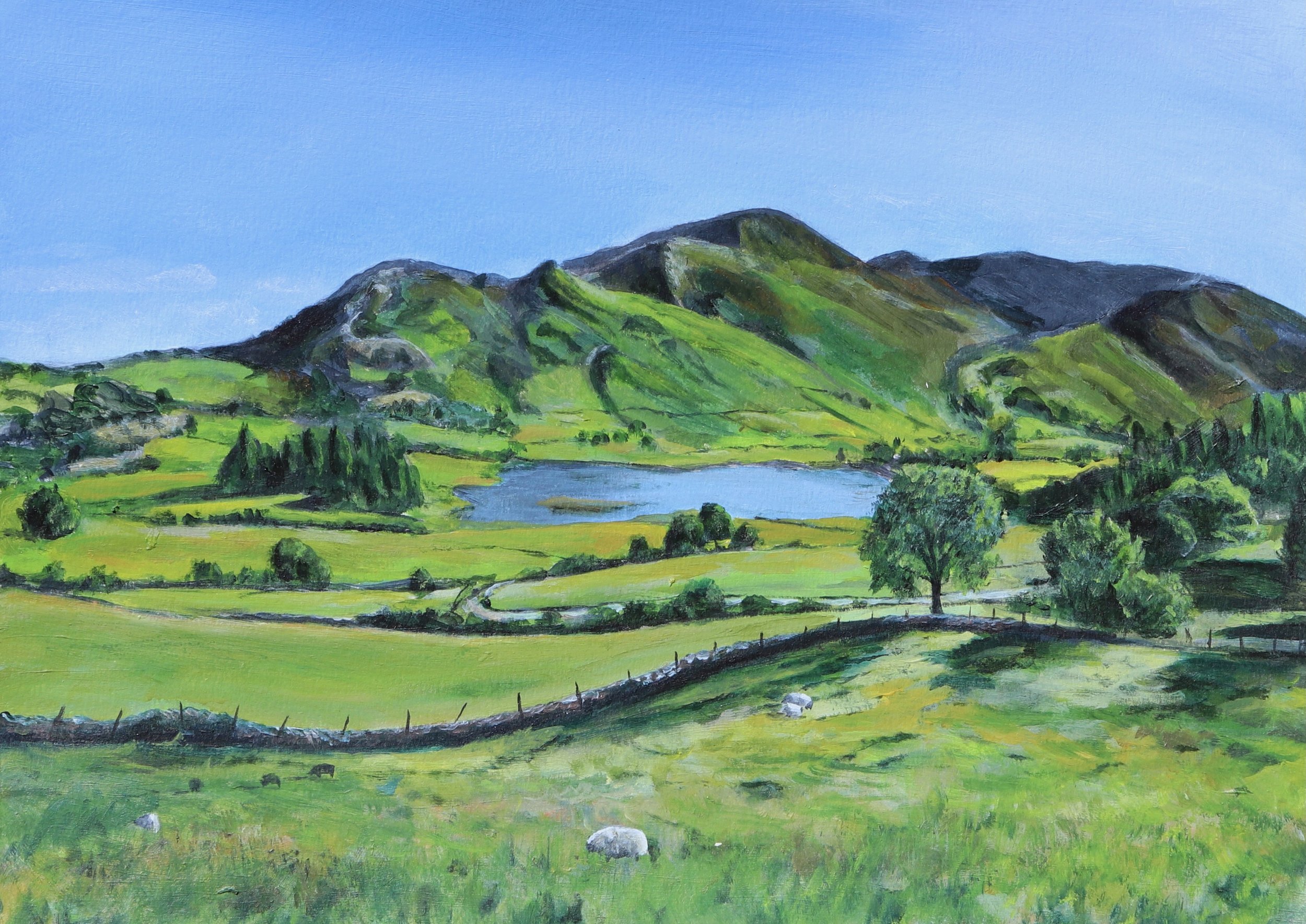 [L09] Little Langdale 1, Cumbria (Media: Acrylic, Surface: Paper 29.7x42.0 cm ) 