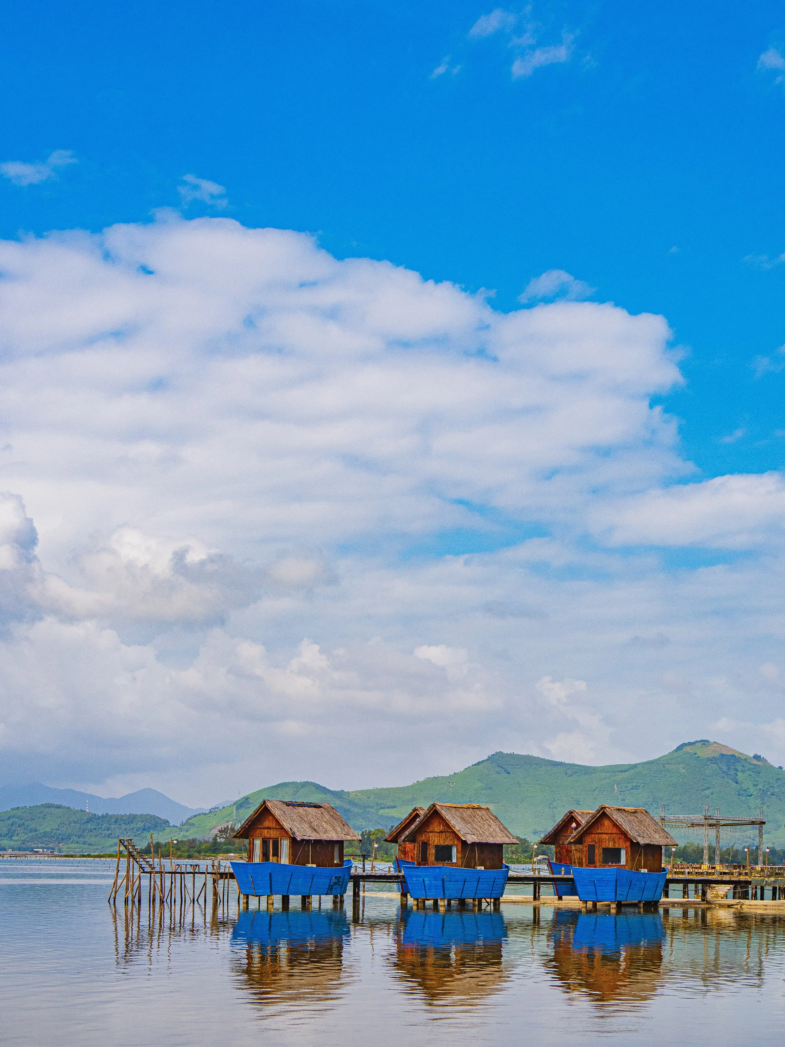 Les cabanes de la lagune - Poster photo
