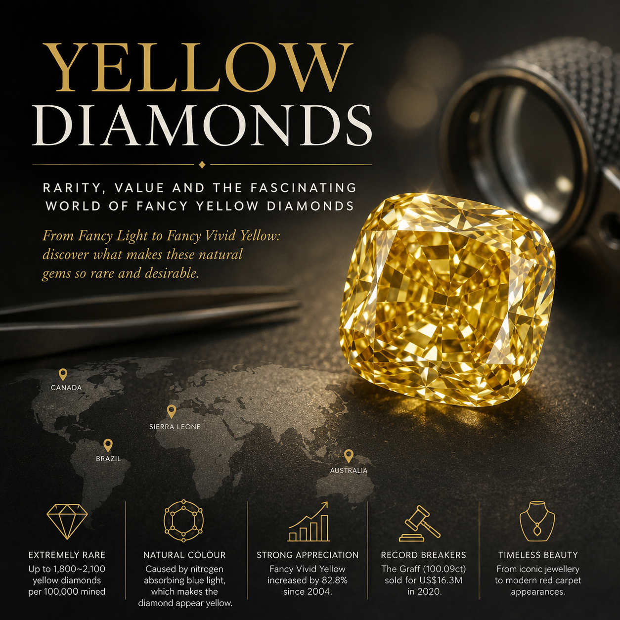 Yellow Diamonds: Rarity, Value &amp; Fancy Yellow Diamond Guide