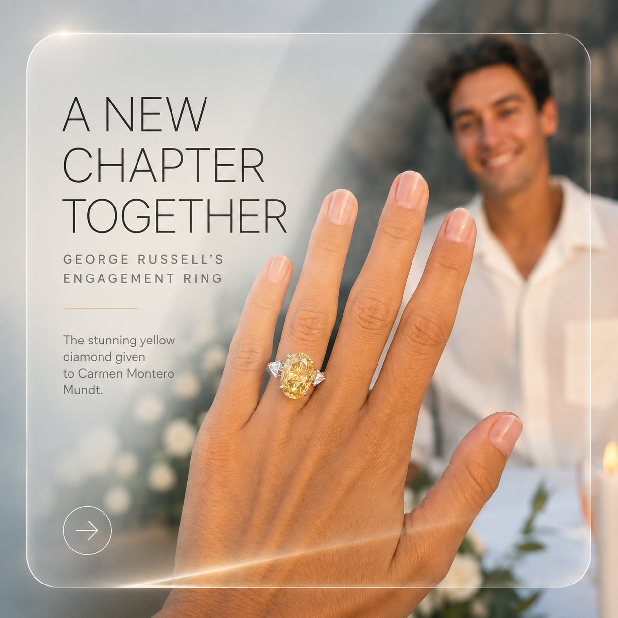 George Russell’s Engagement Ring: Carmen’s Yellow Diamond