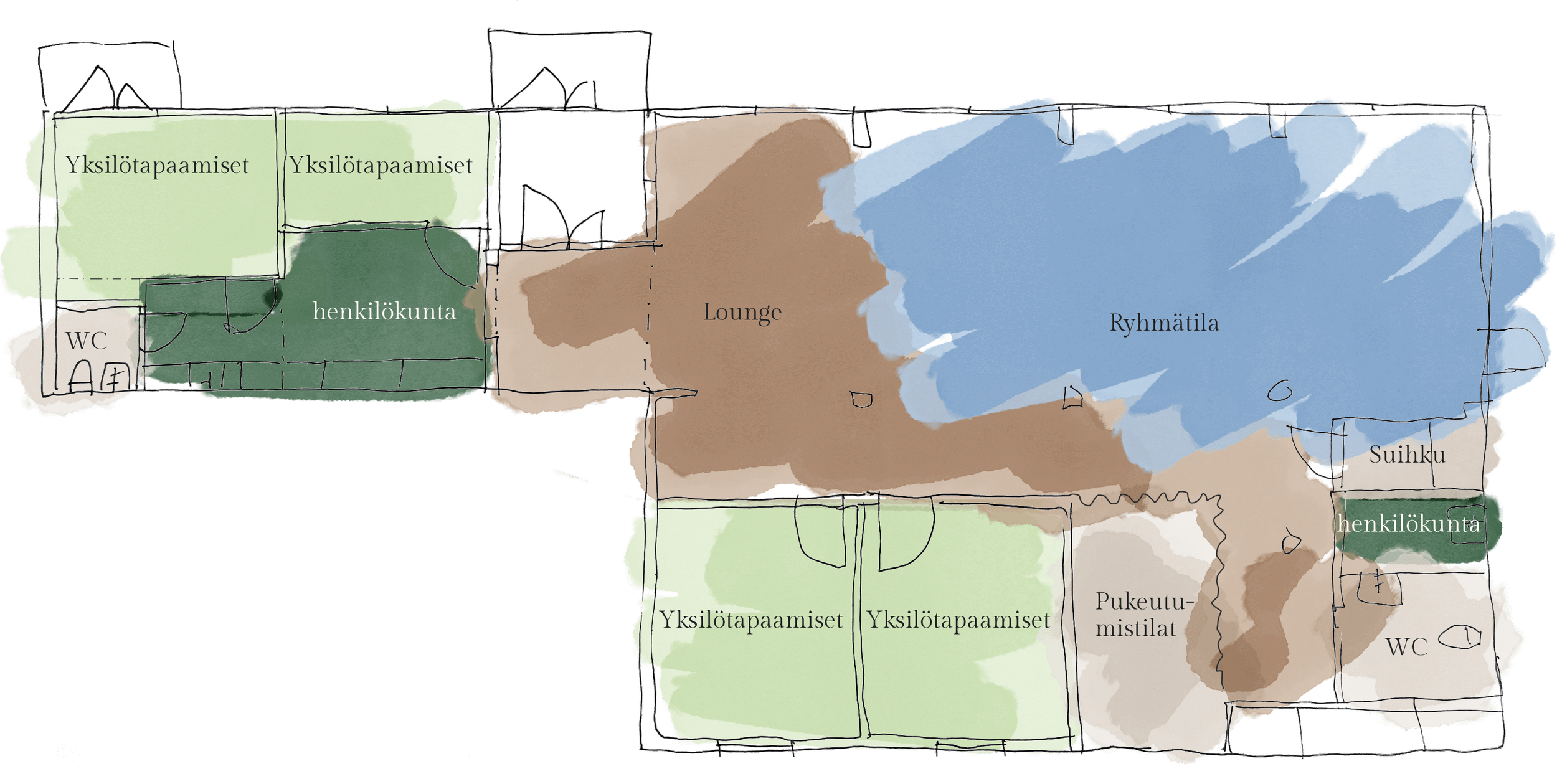 Harmoniamaan pohjakuva ja tilajako