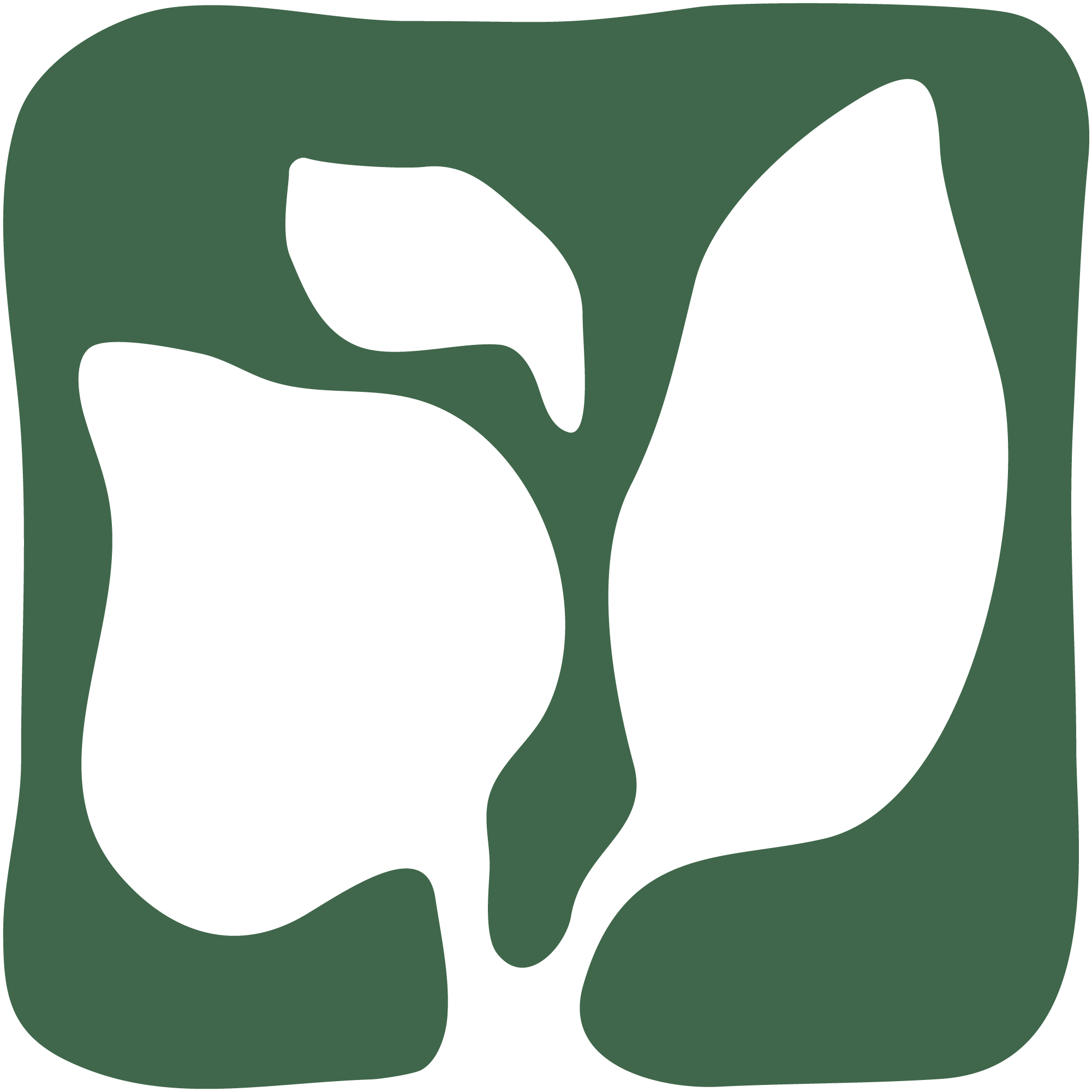 Vihreä abstrakti kuvio, joka symboloi kasvia ja otollista maaperää kasvulle