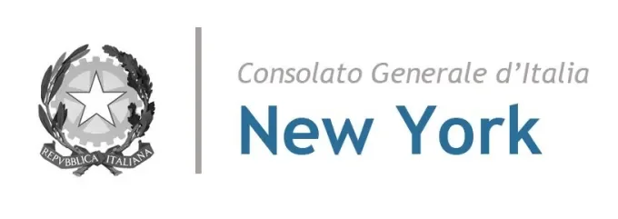Logo of the Italian Consulate General in New York with Italian emblem and text.