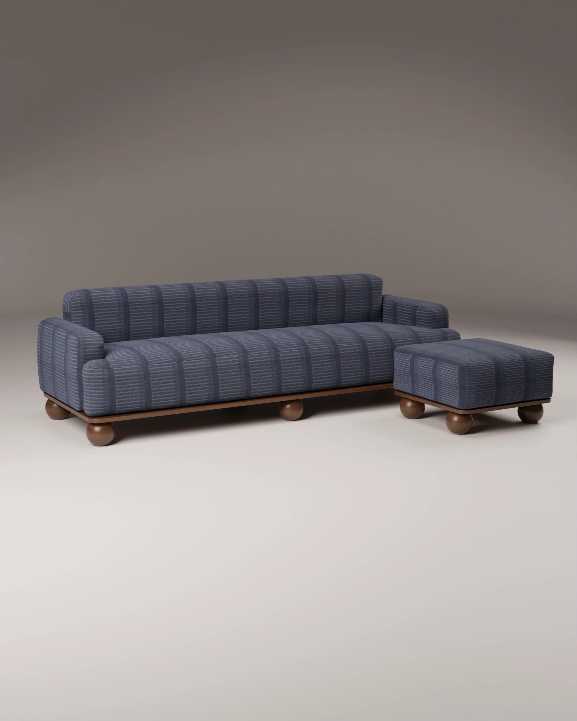 Eroded Cove Corner Sofa with Footstool : Hamptons Edition
