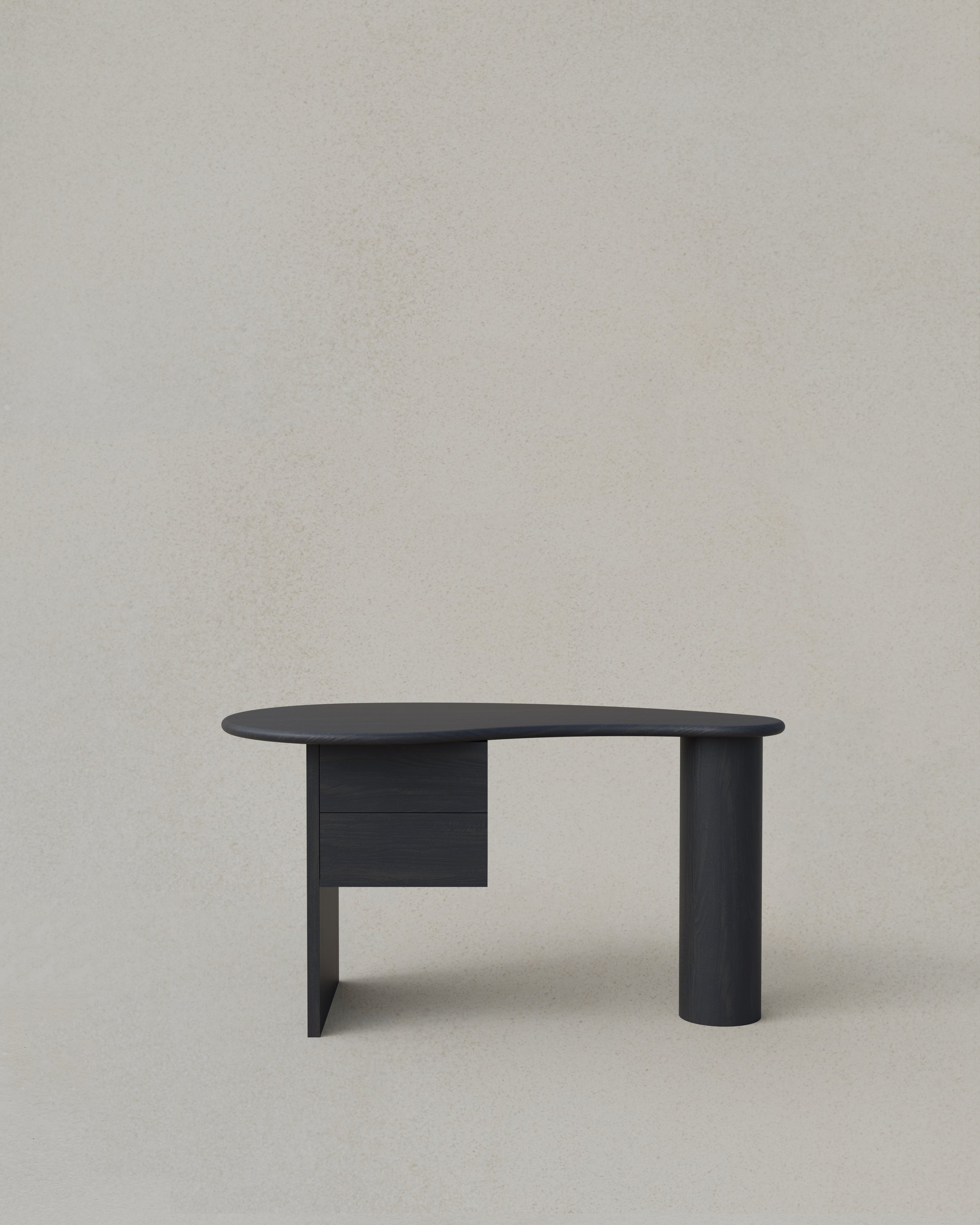 Kidney Desk 2 Drawers Small Black Front.jpg