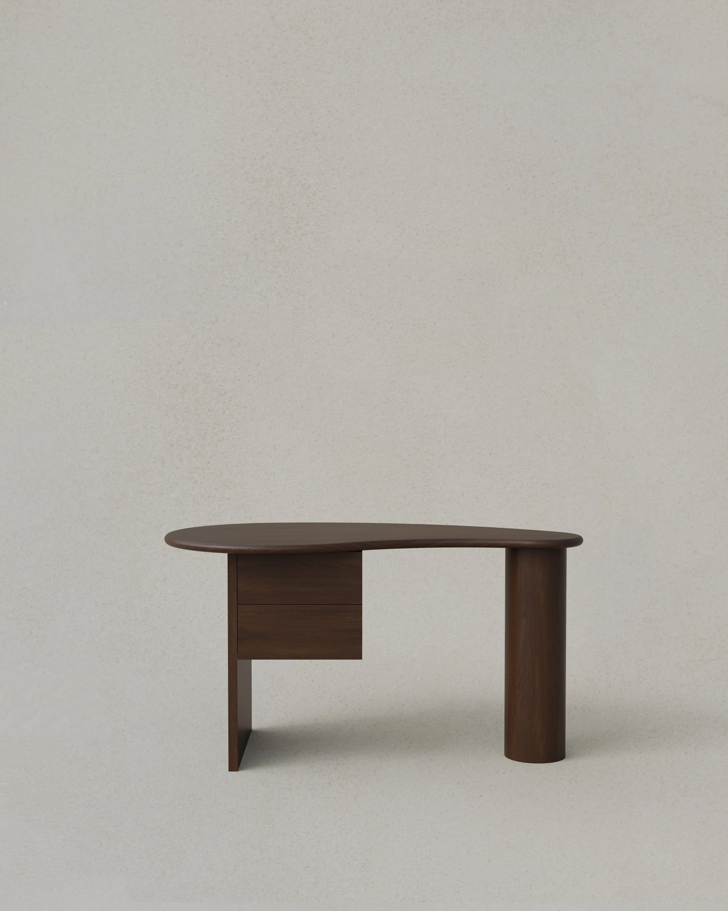 Kidney Desk 2 Drawers Small Choc Front.jpg