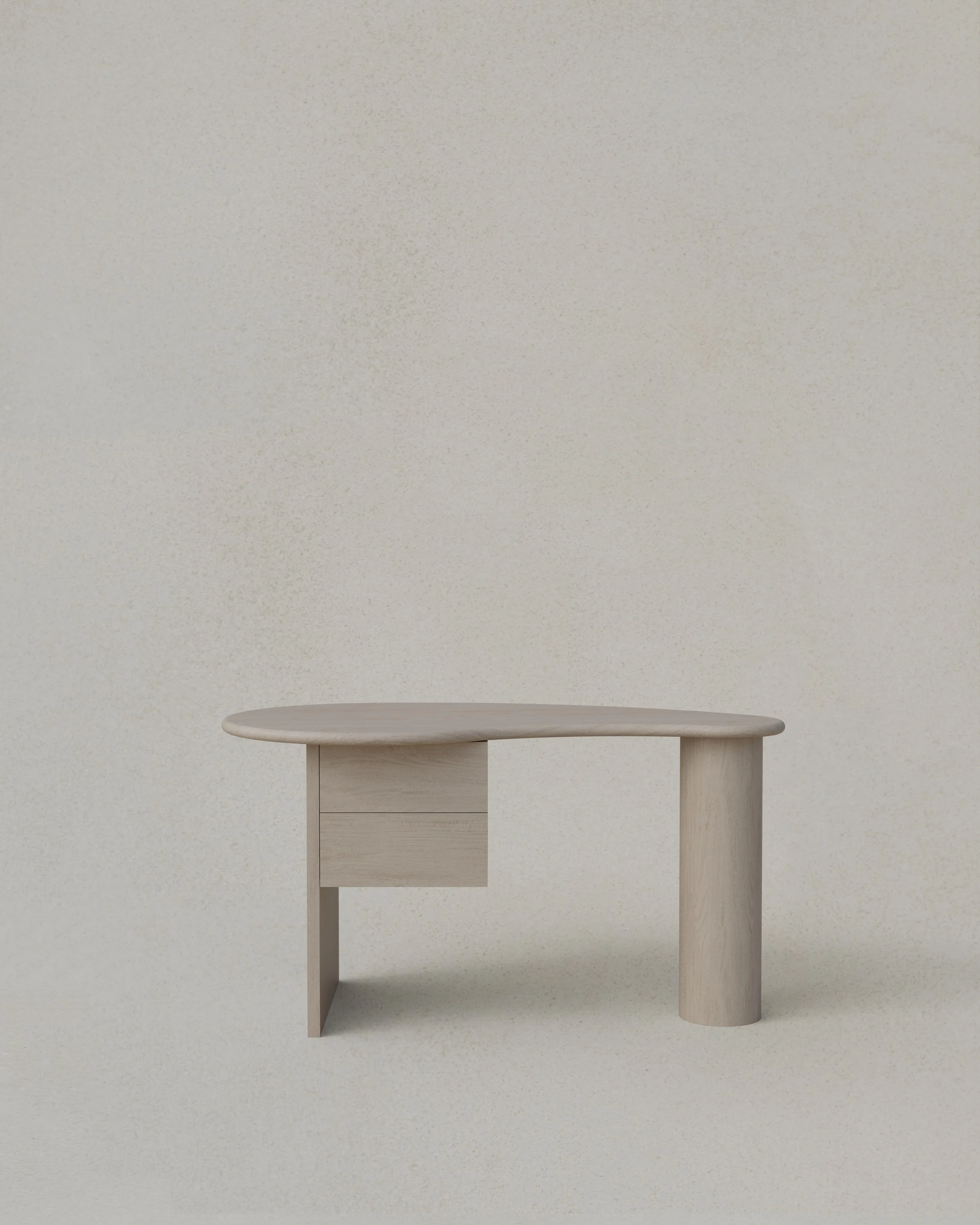 Kidney Desk 2 Drawers Small White Front.jpg