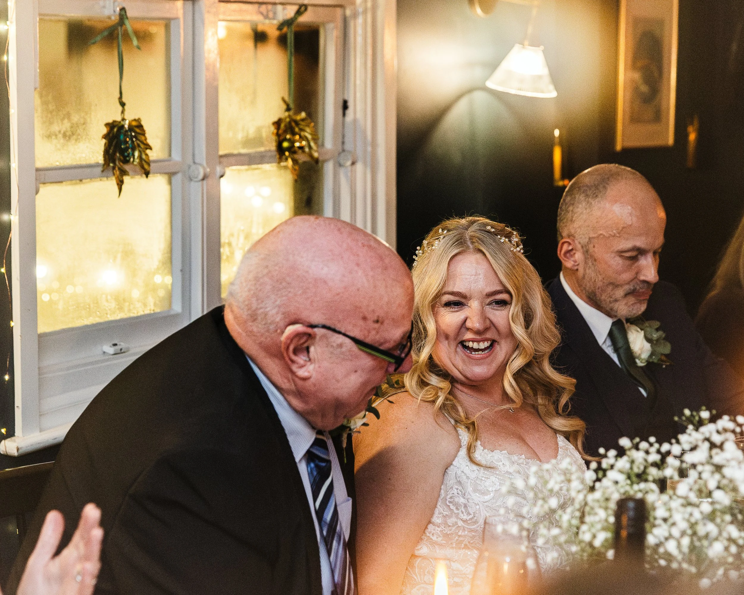 Bride sharing a moment with the Father of the Bride at her Hertfordshire wedding