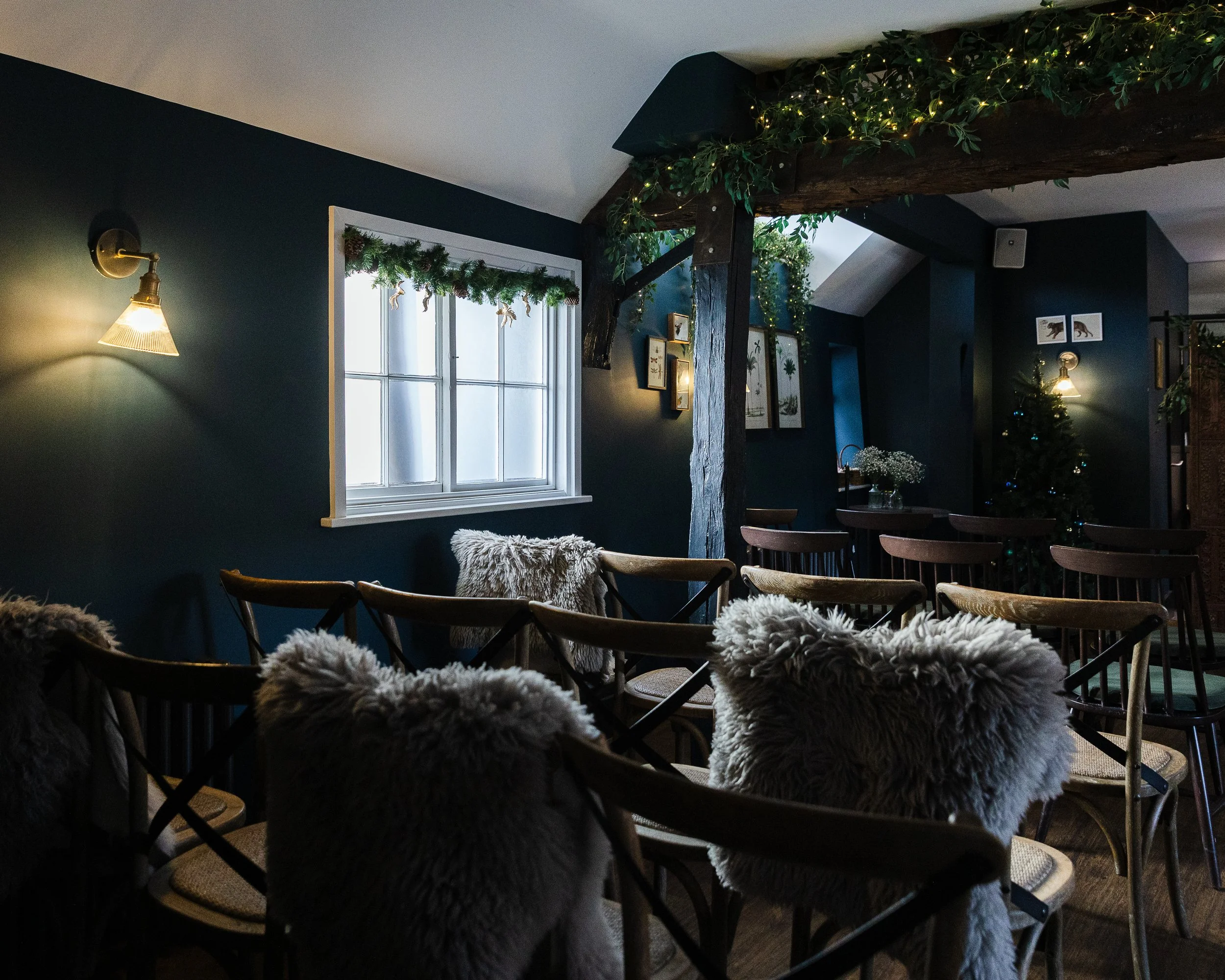 Winter wedding ceremony set up in Hertfordshire