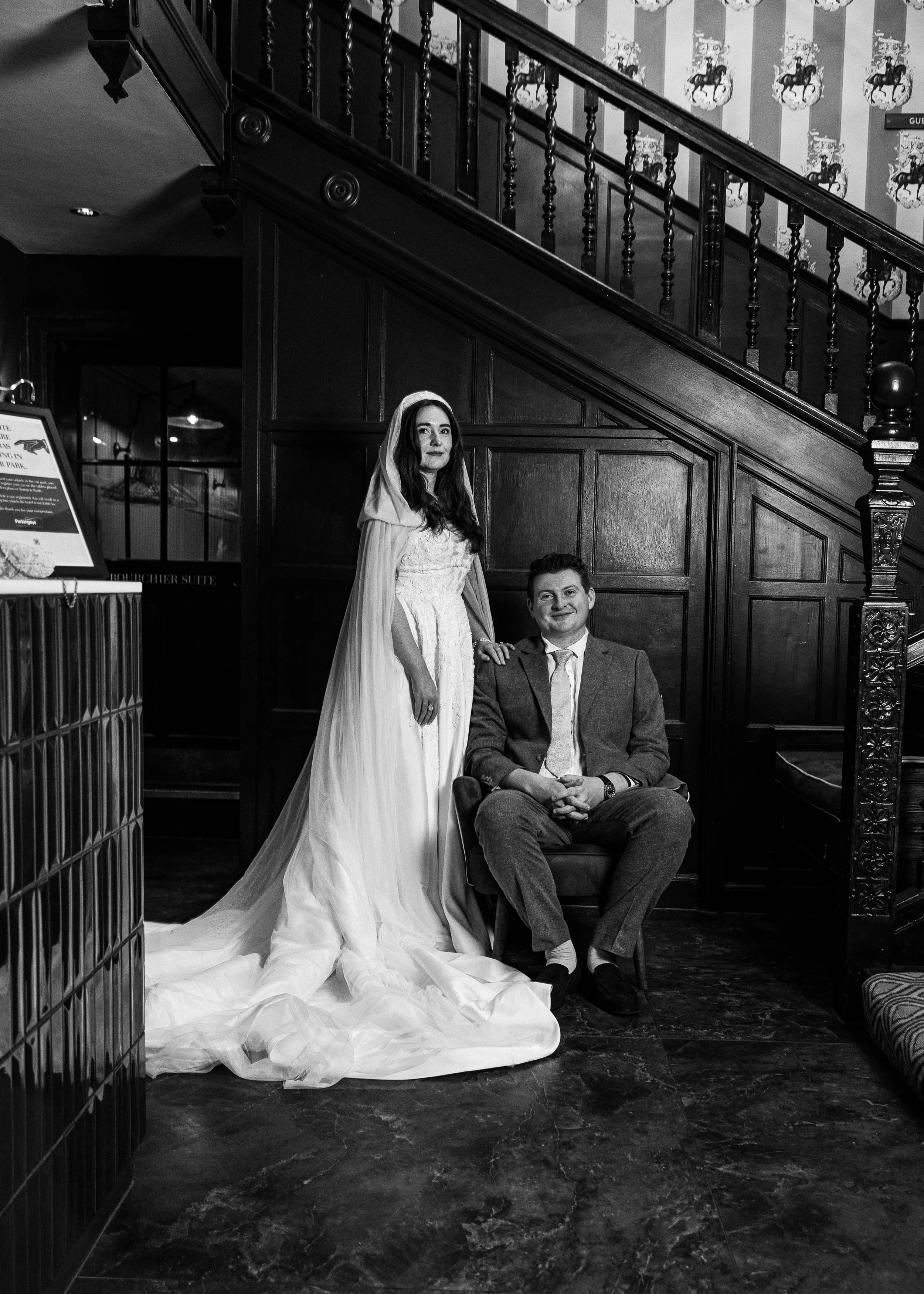 Bride and Groom on their wedding day in Hertfordshire