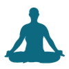 graphic of someone meditating for meditation and pranayama for yoga teacher training portugal