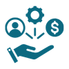 graphic of hand and money for business of yoga for yoga teacher training portugal