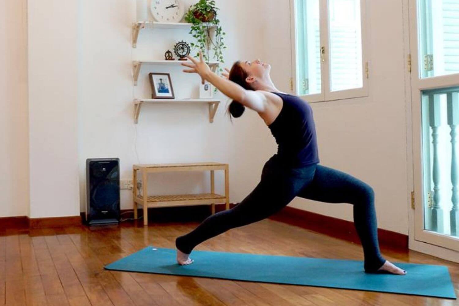 Dr. Trish Corley during yoga teacher training in Lisbon Portugal