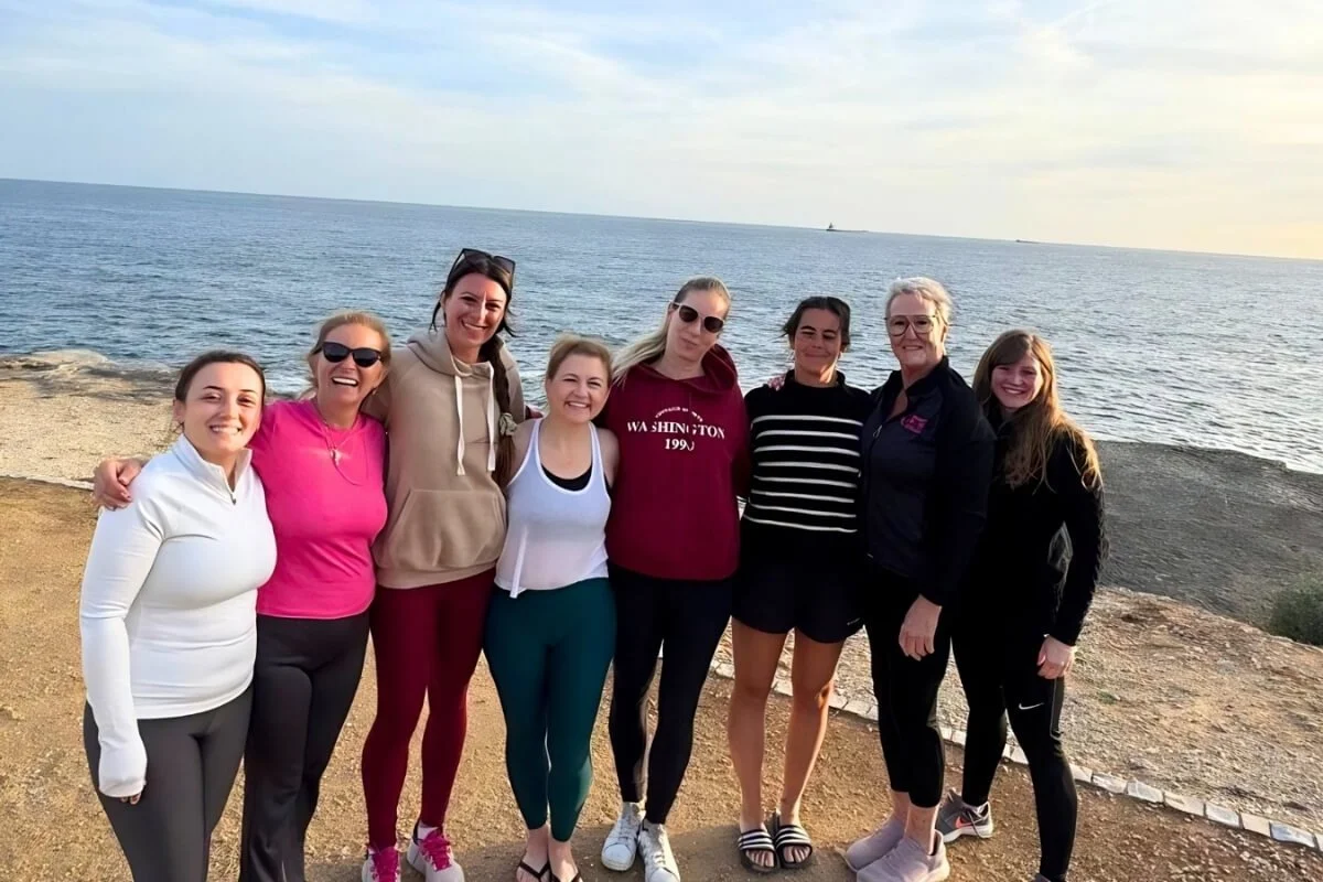 yoga teacher training graduates at coast in portugal