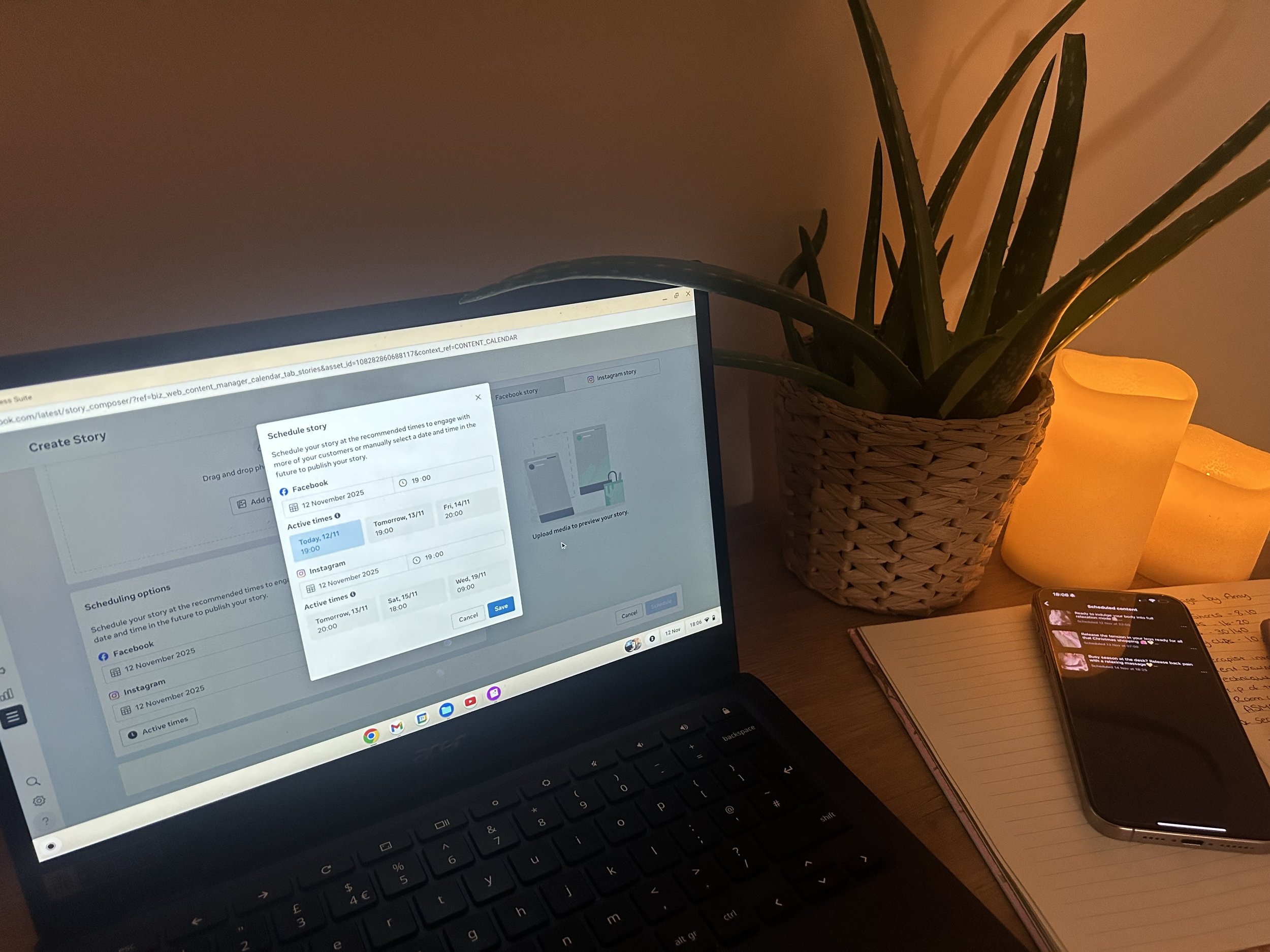 social media planner and workspace for scheduling posts